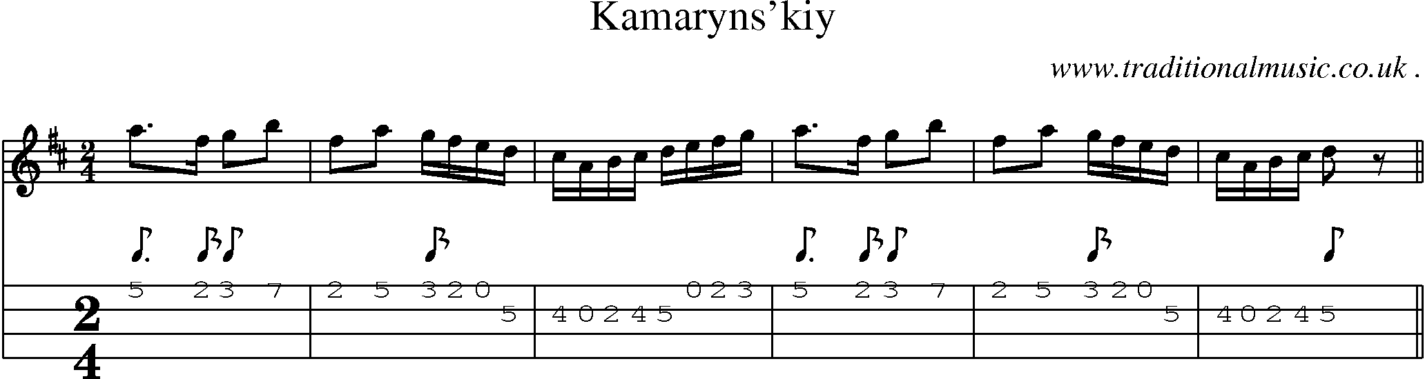 Sheet-Music and Mandolin Tabs for Kamarynskiy