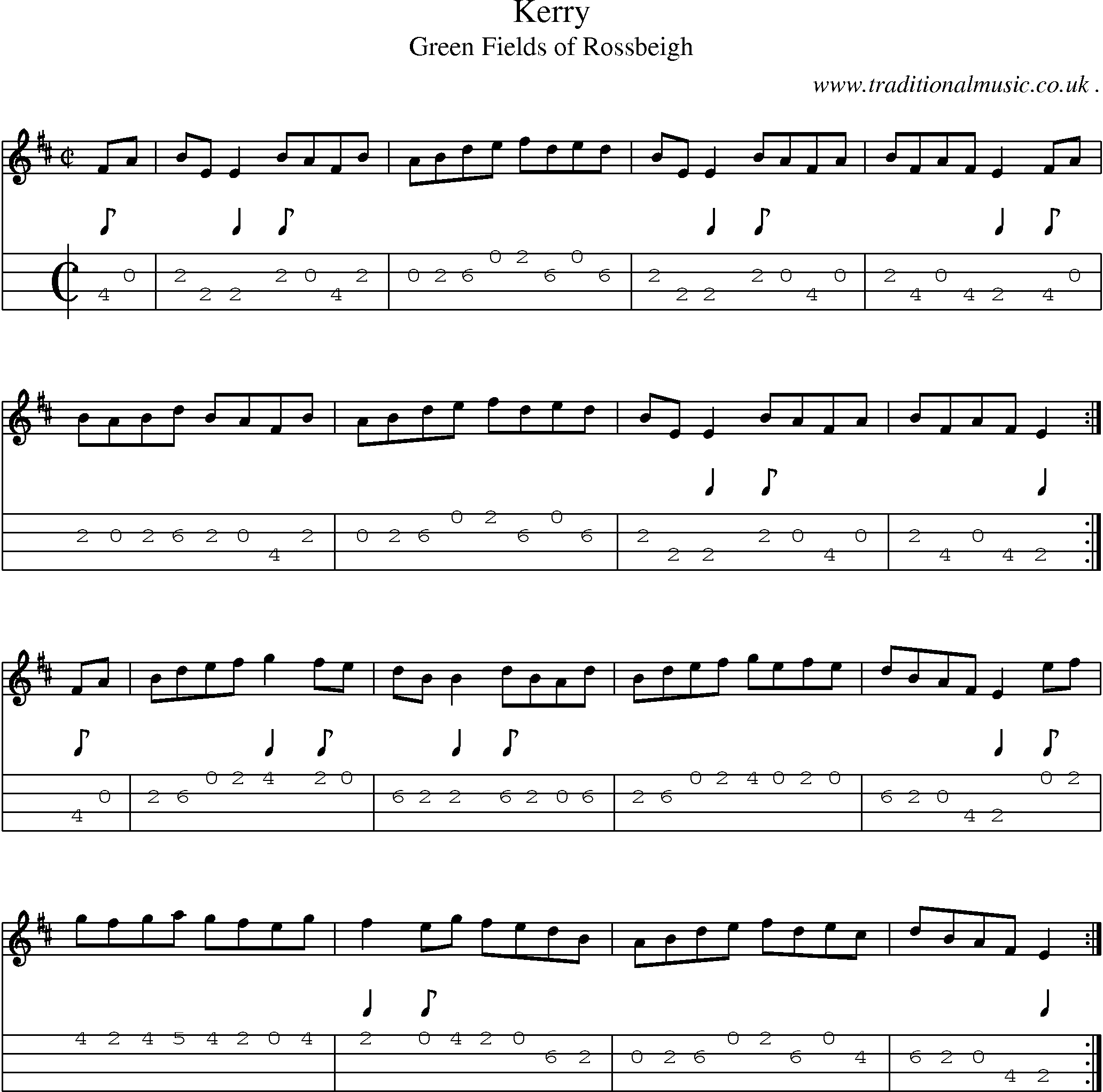 Sheet-Music and Mandolin Tabs for Kerry