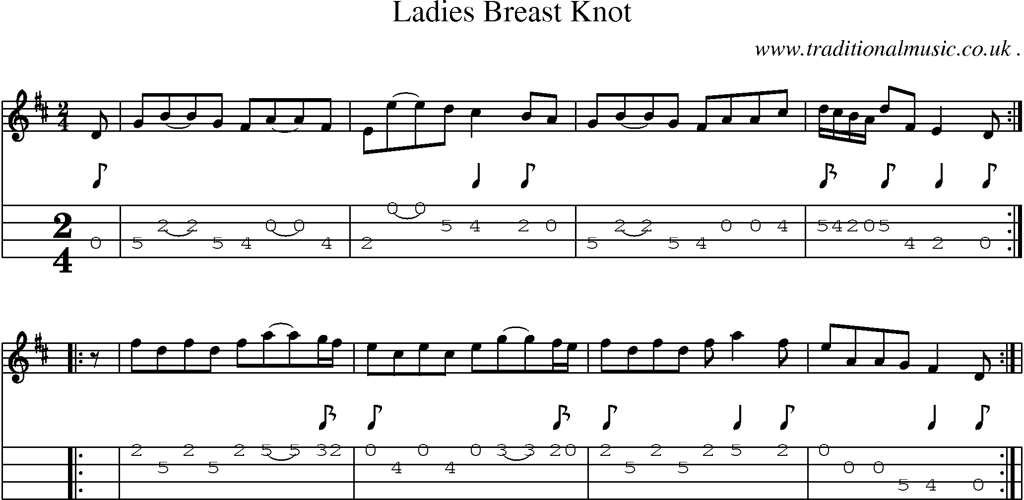 Sheet-Music and Mandolin Tabs for Ladies Breast Knot
