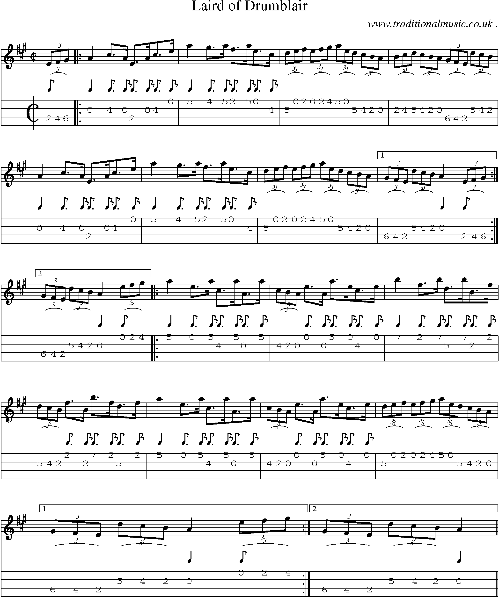 Sheet-Music and Mandolin Tabs for Laird Of Drumblair