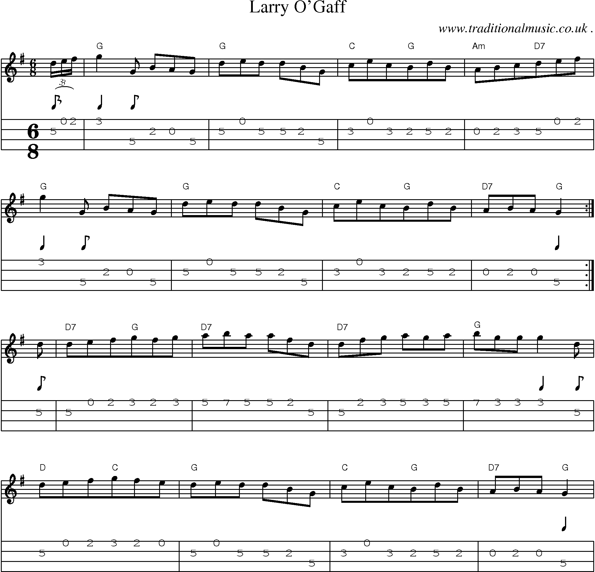 Sheet-Music and Mandolin Tabs for Larry Ogaff