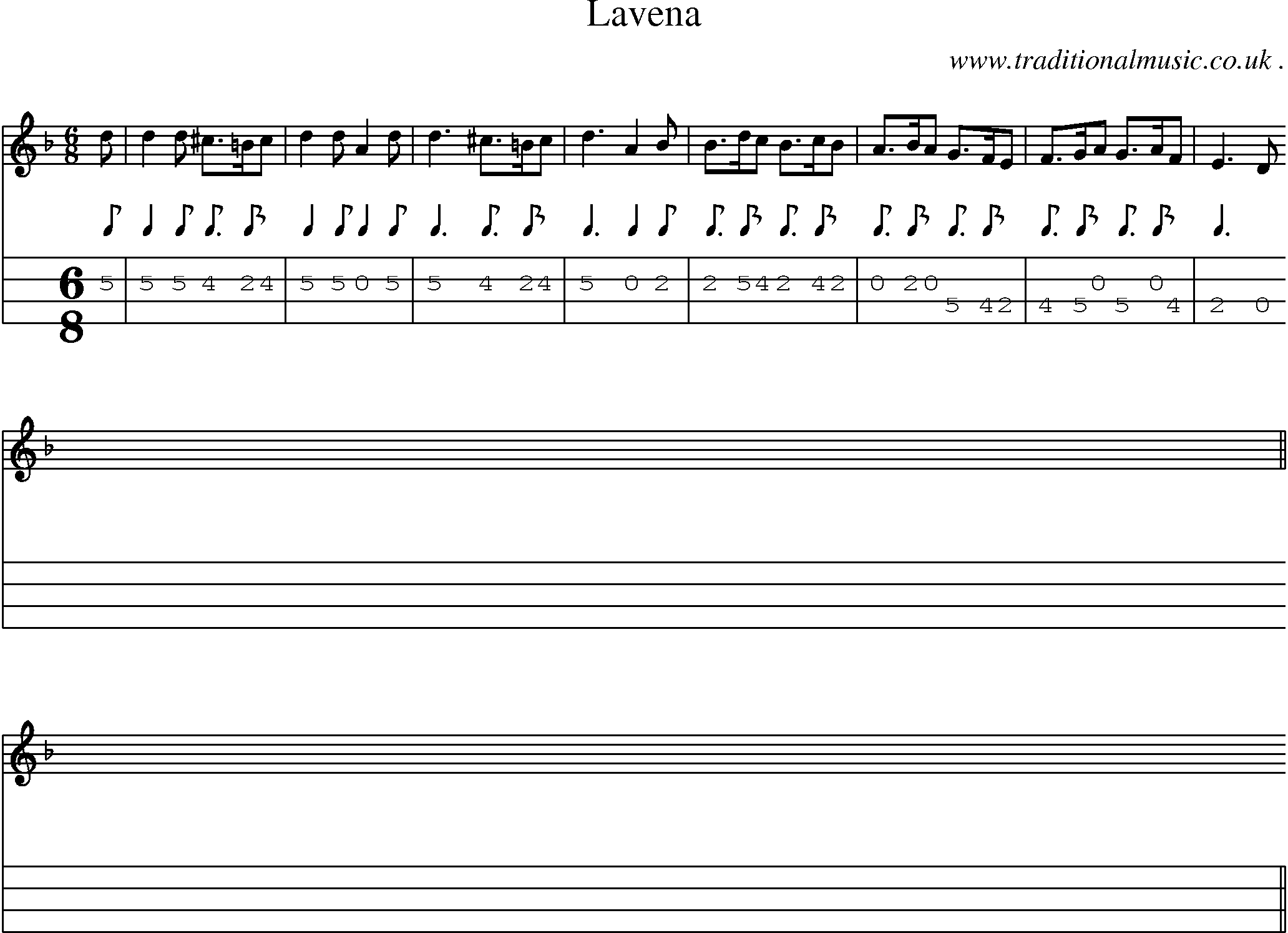Sheet-Music and Mandolin Tabs for Lavena