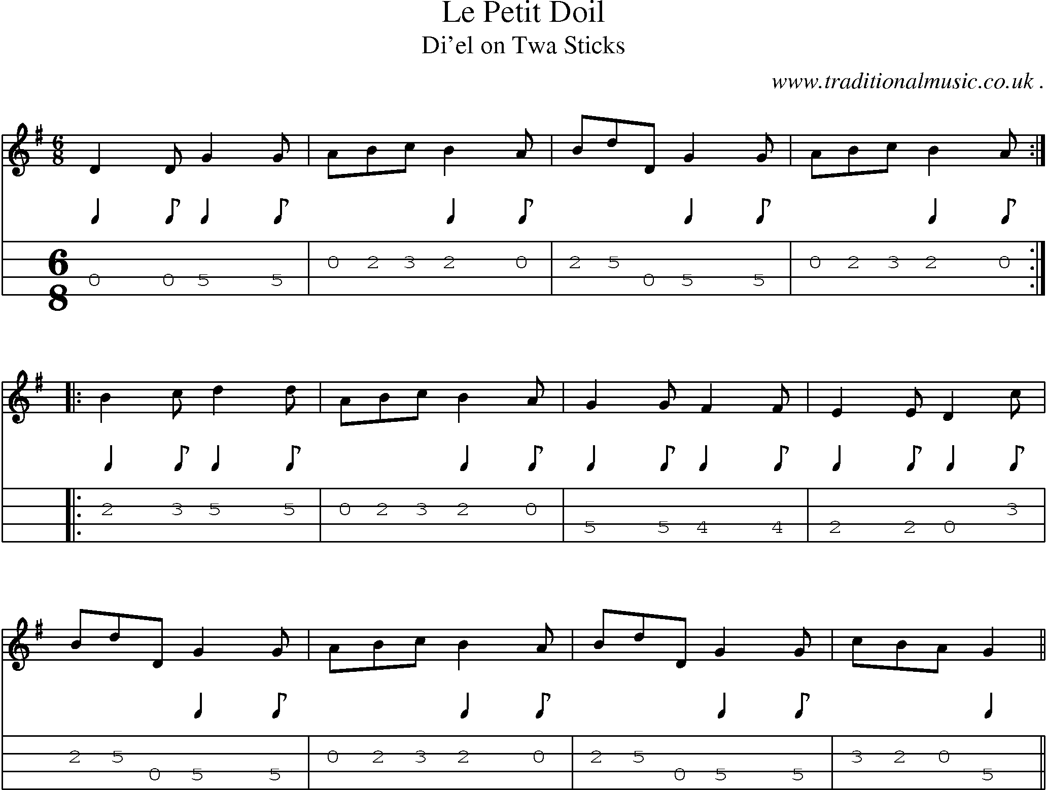 Sheet-Music and Mandolin Tabs for Le Petit Doil
