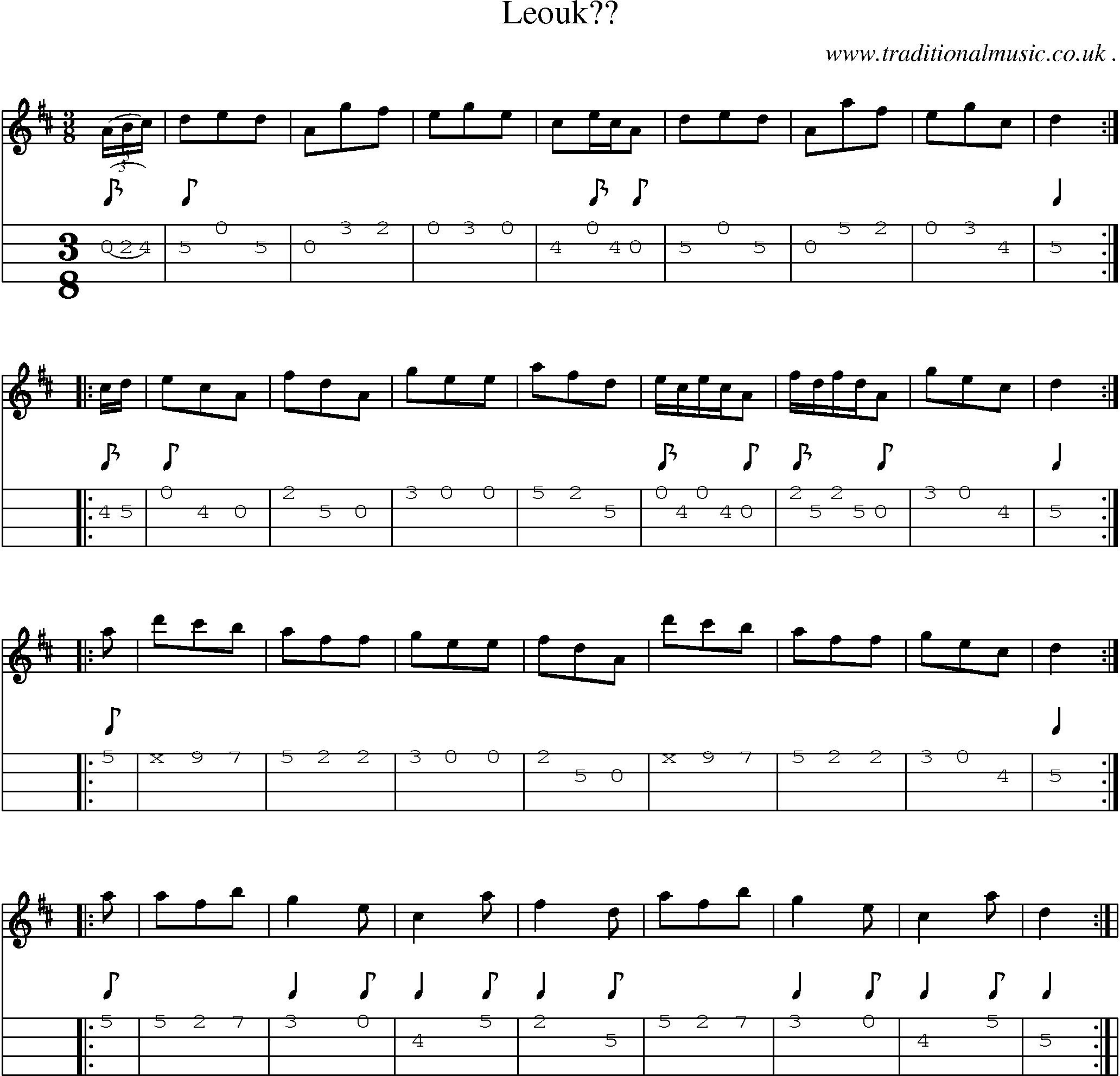 Sheet-Music and Mandolin Tabs for Leouk