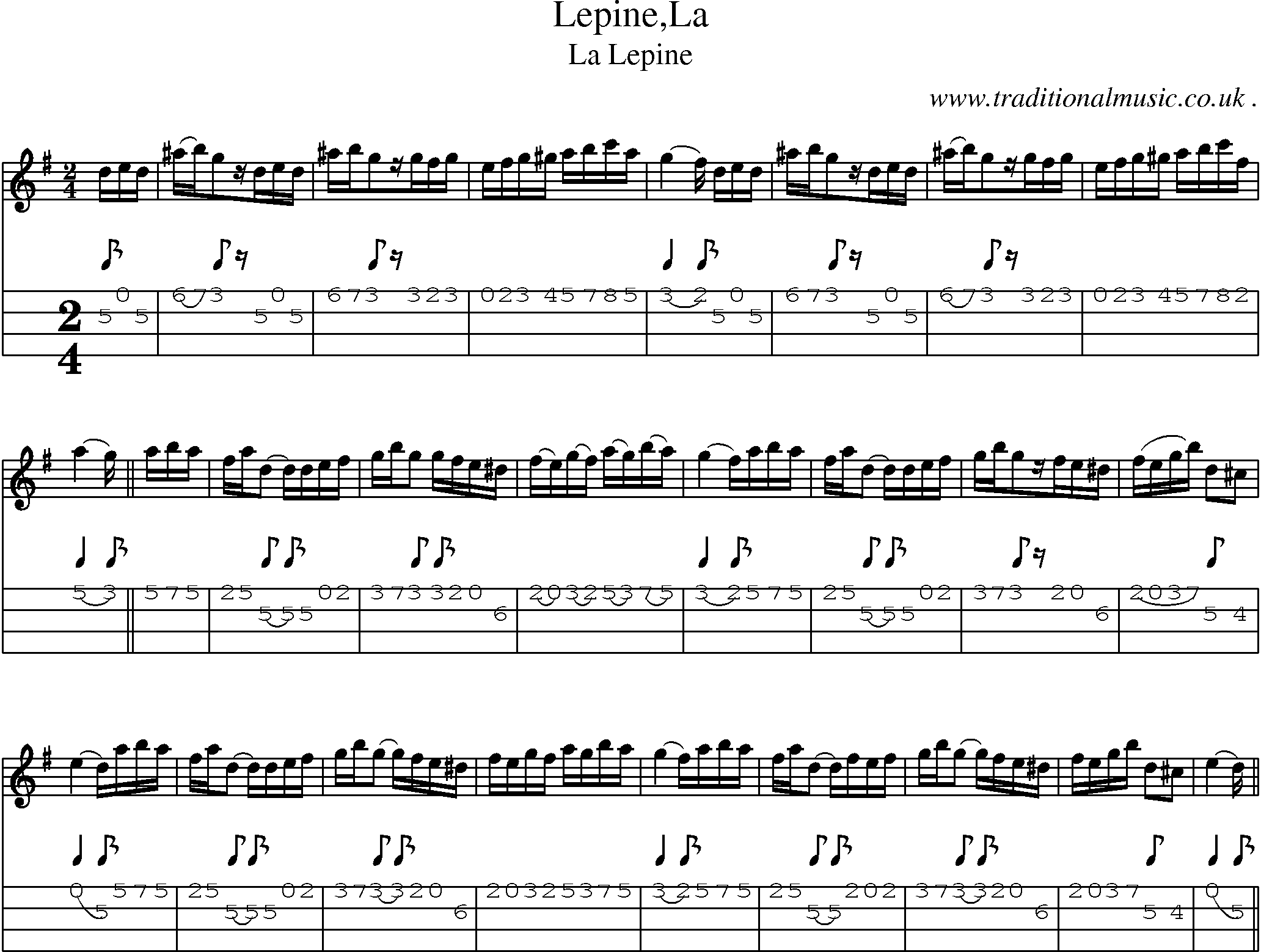 Sheet-Music and Mandolin Tabs for Lepinela