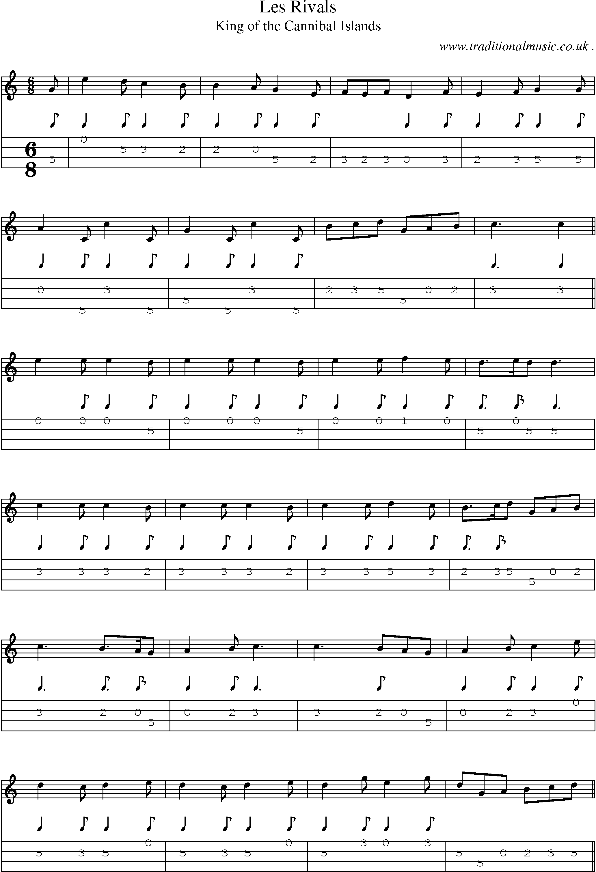 Sheet-Music and Mandolin Tabs for Les Rivals