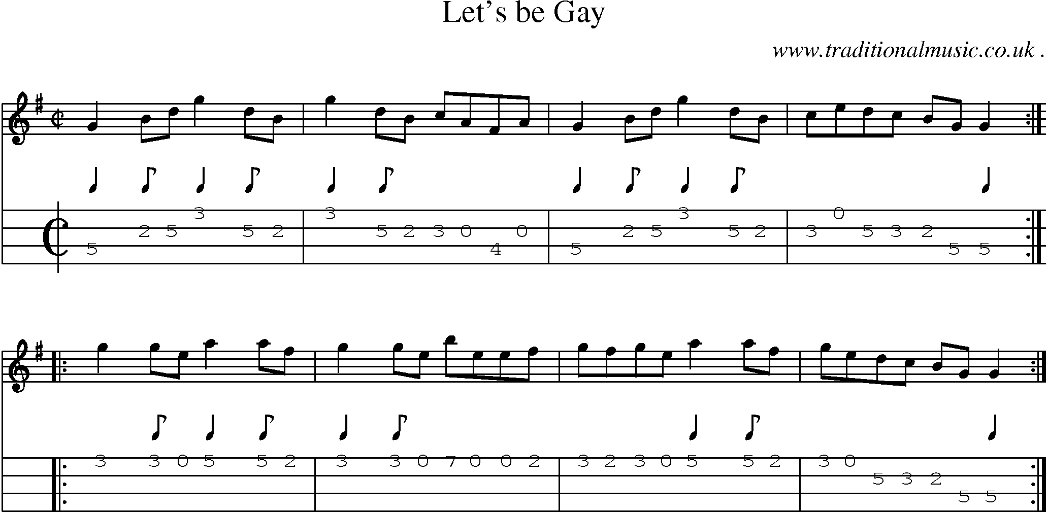 Sheet-Music and Mandolin Tabs for Lets Be Gay
