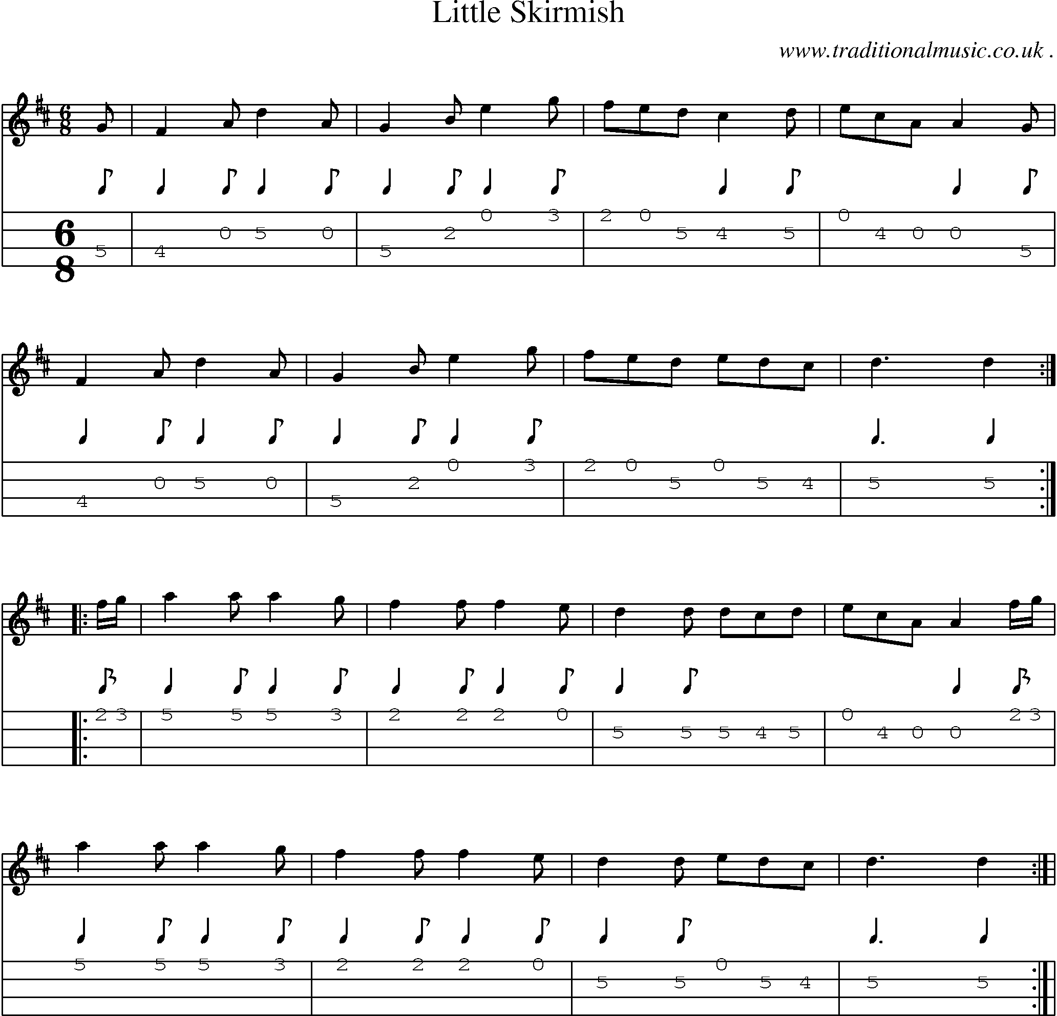 Sheet-Music and Mandolin Tabs for Little Skirmish