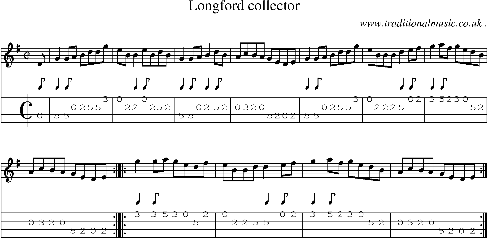 Sheet-Music and Mandolin Tabs for Longford Collector