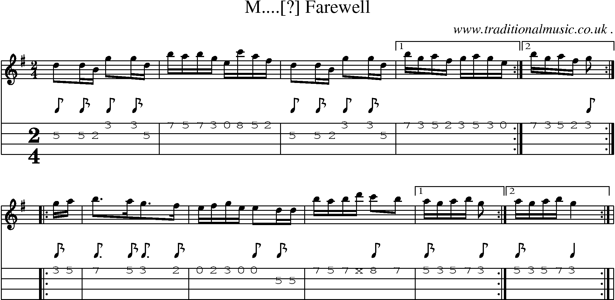 Sheet-Music and Mandolin Tabs for M Farewell