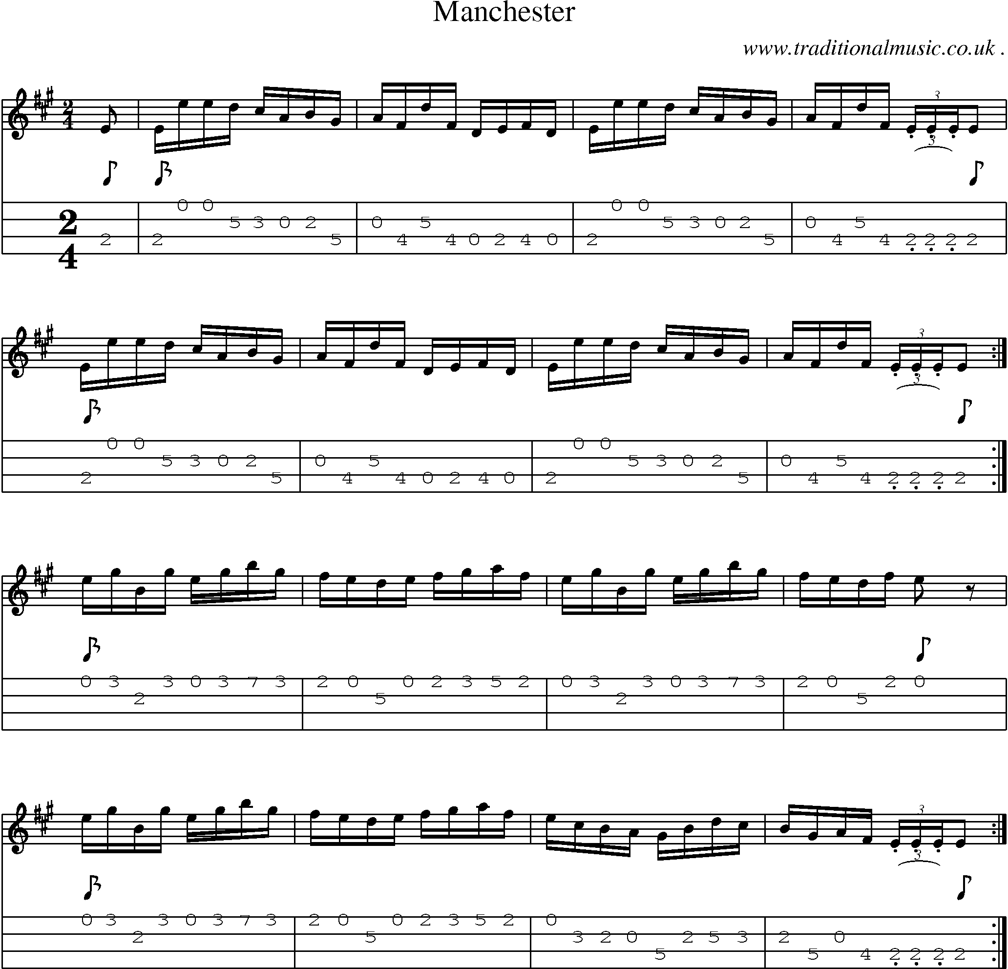 Sheet-Music and Mandolin Tabs for Manchester