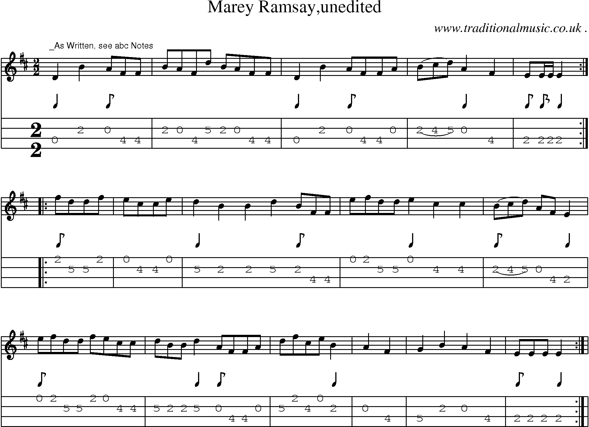 Sheet-Music and Mandolin Tabs for Marey Ramsayunedited