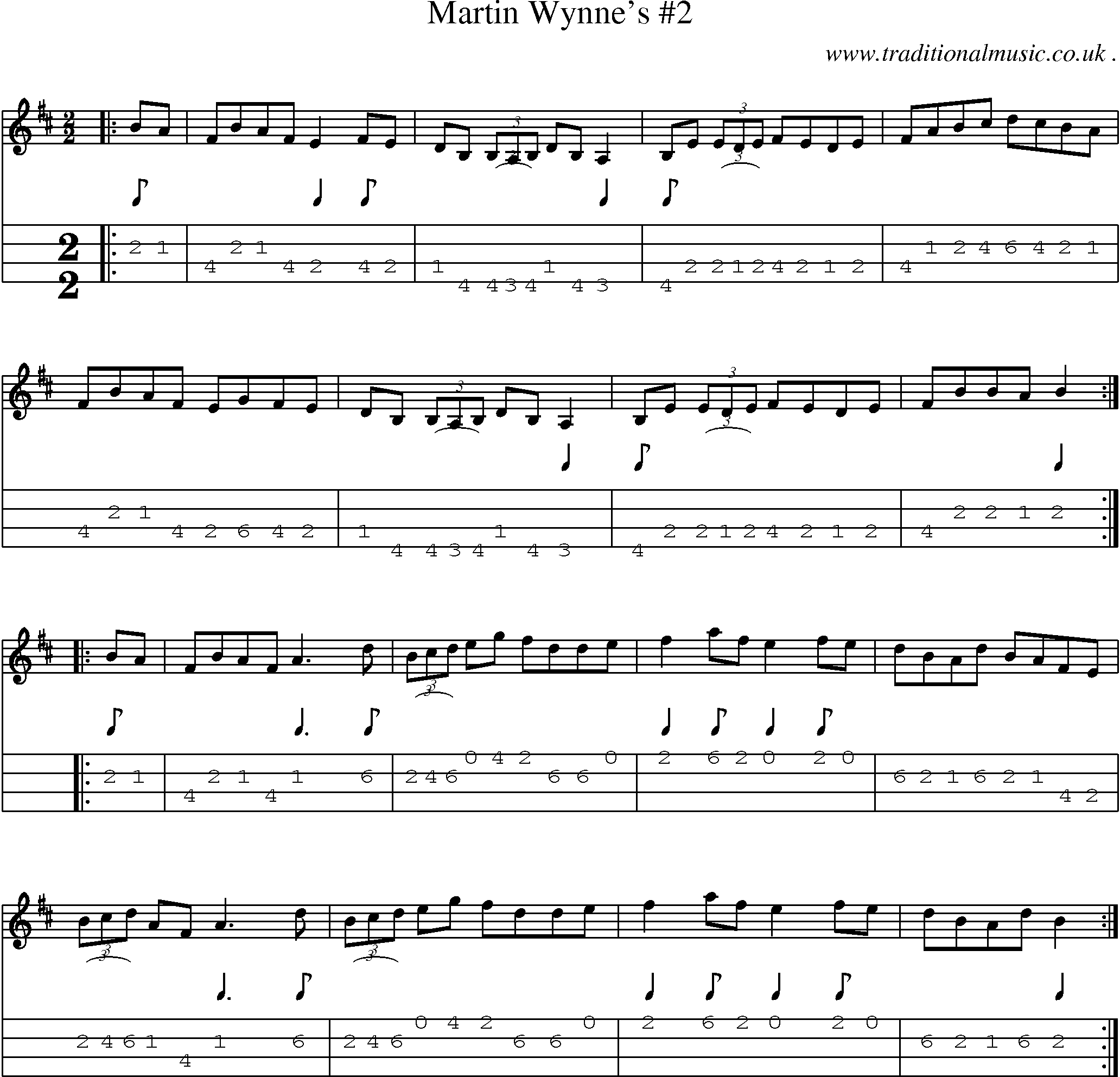 Sheet-Music and Mandolin Tabs for Martin Wynnes 2