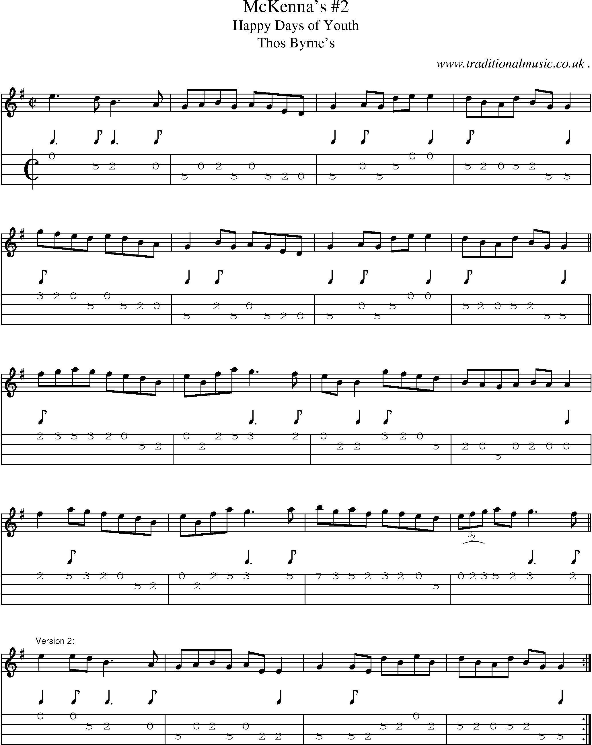 Sheet-Music and Mandolin Tabs for Mckennas 2
