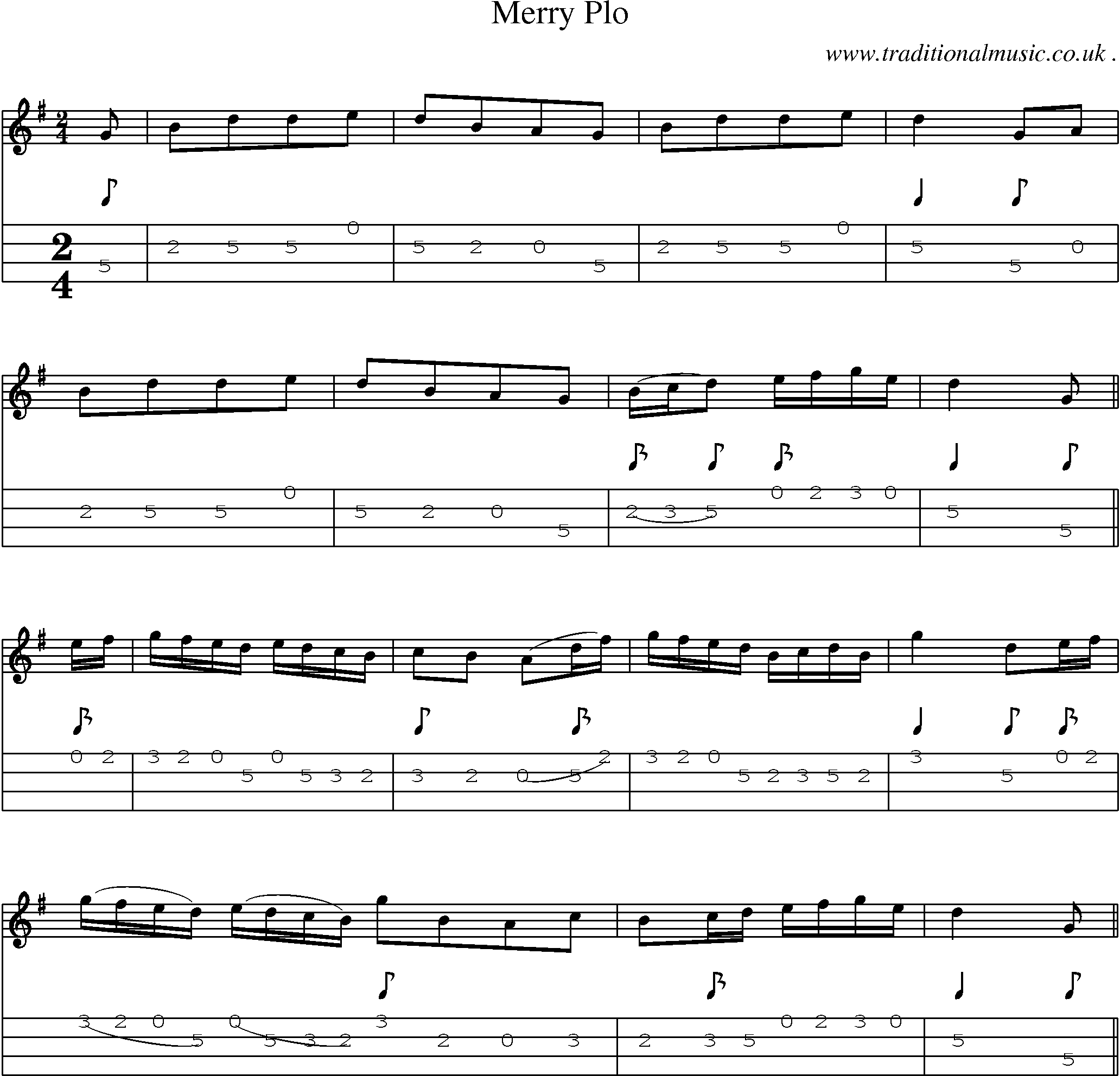 Sheet-Music and Mandolin Tabs for Merry Plo
