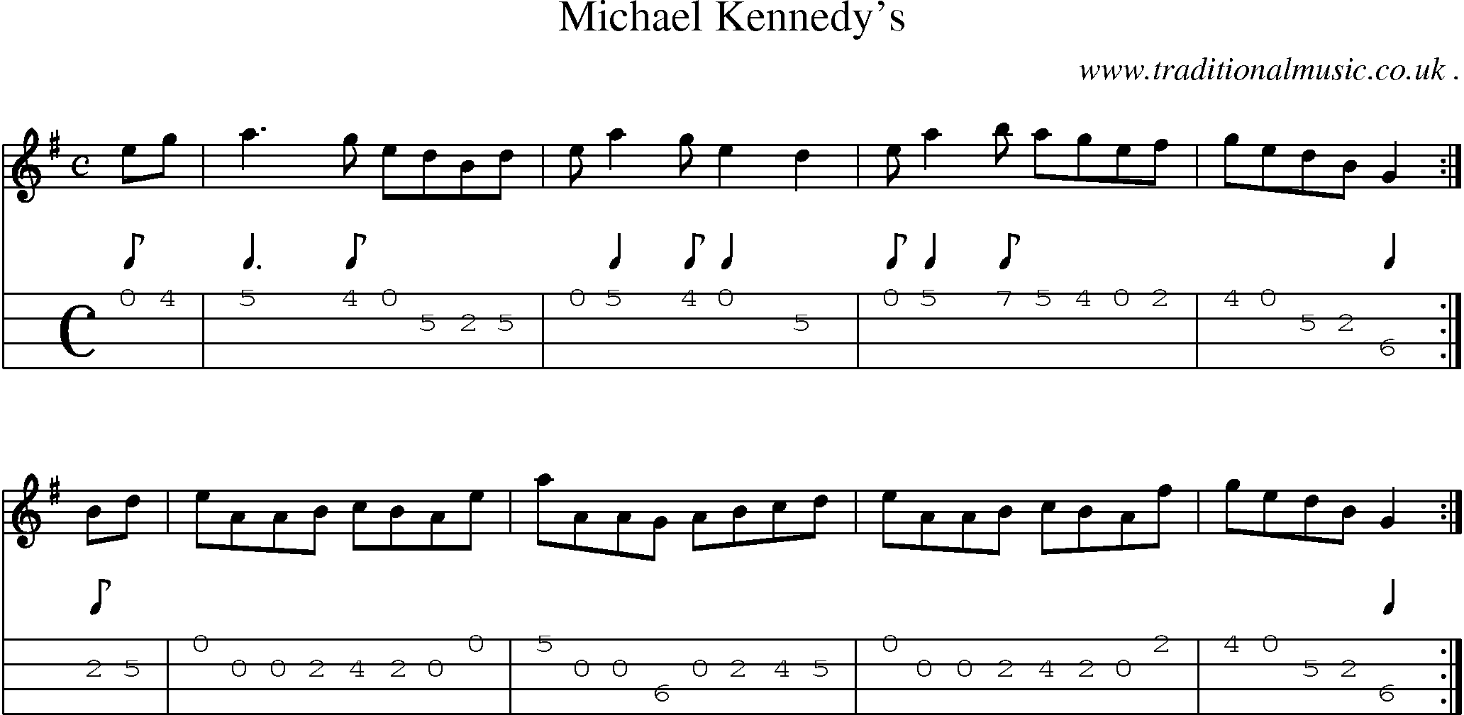 Sheet-Music and Mandolin Tabs for Michael Kennedys