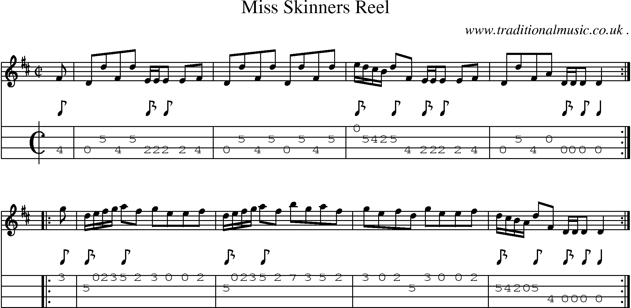 Sheet-Music and Mandolin Tabs for Miss Skinners Reel