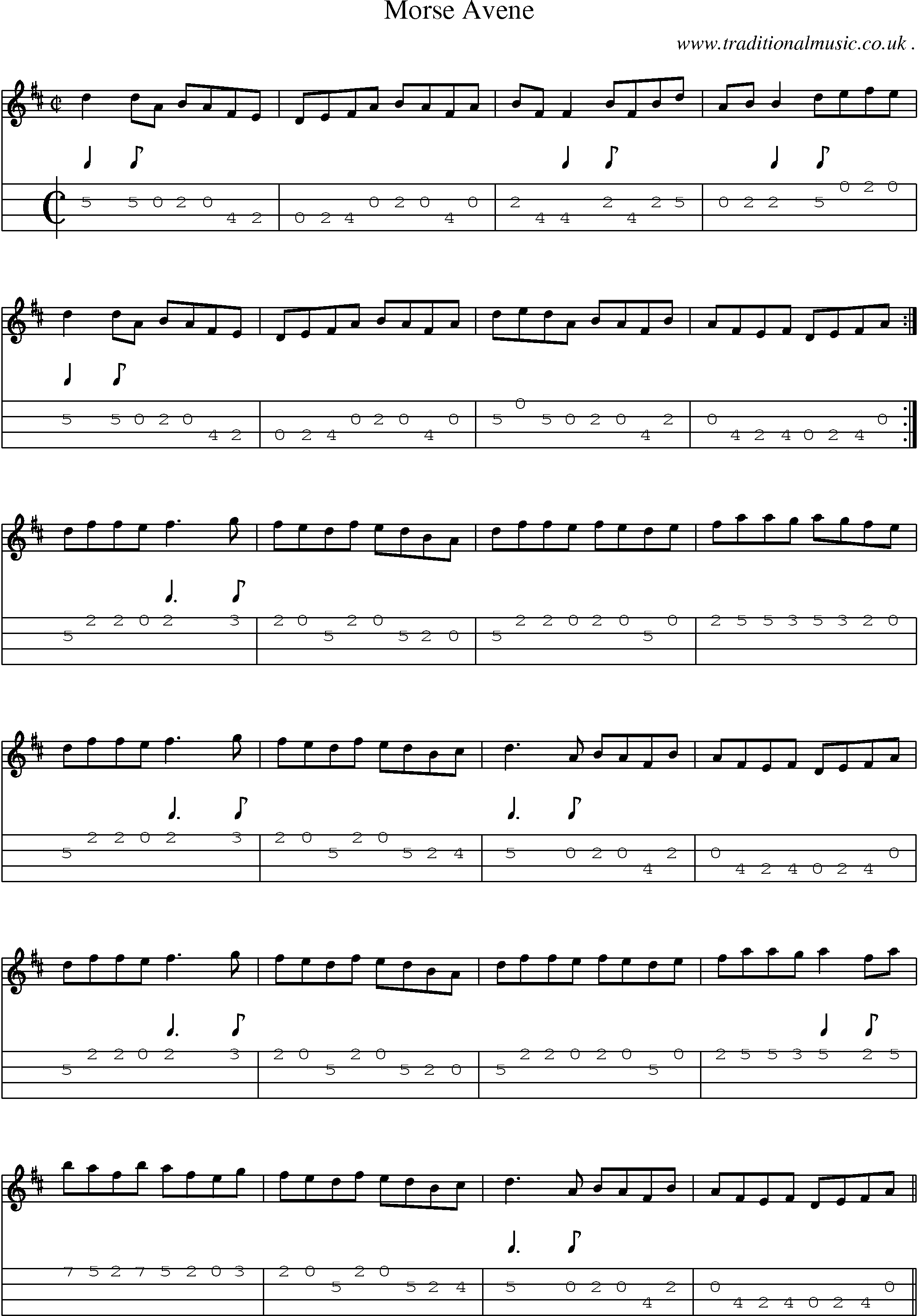 Sheet-Music and Mandolin Tabs for Morse Avene