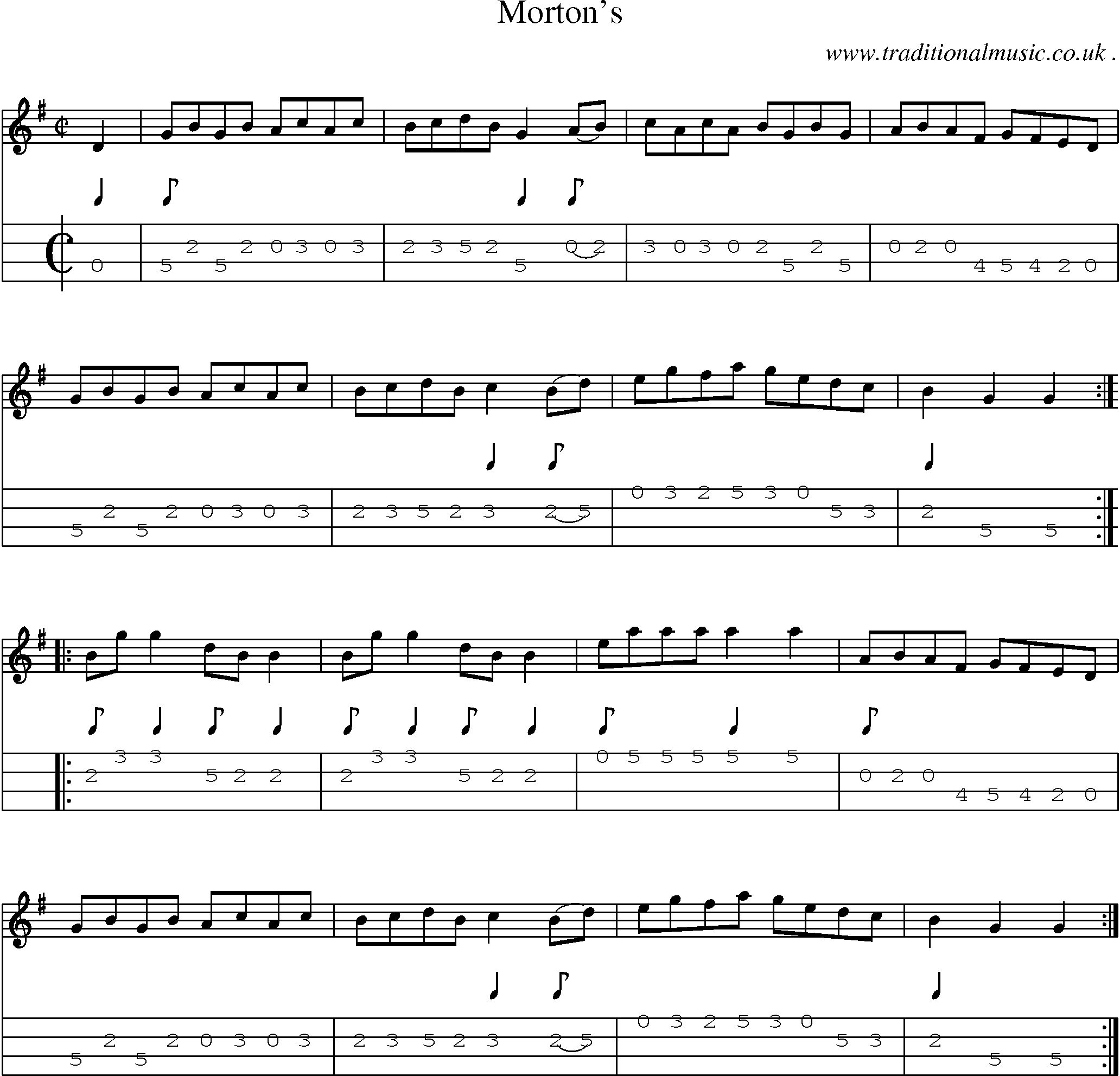 Sheet-Music and Mandolin Tabs for Mortons