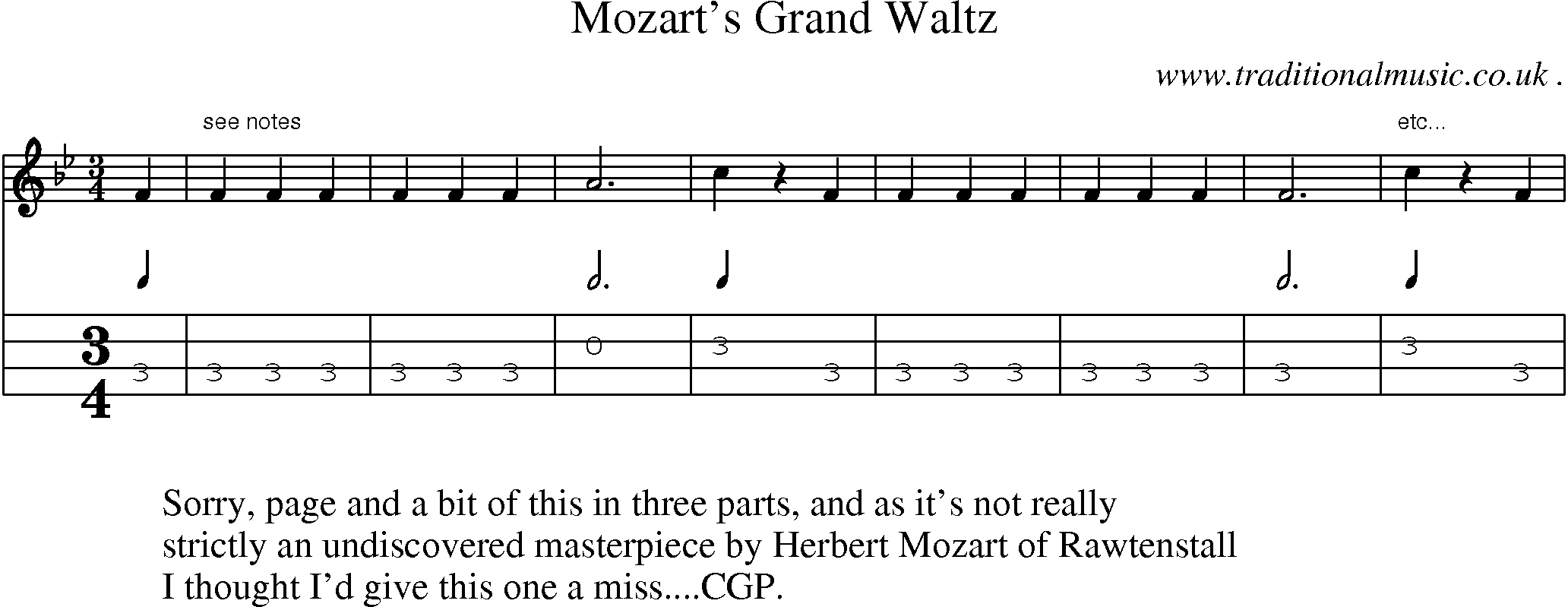 Sheet-Music and Mandolin Tabs for Mozarts Grand Waltz