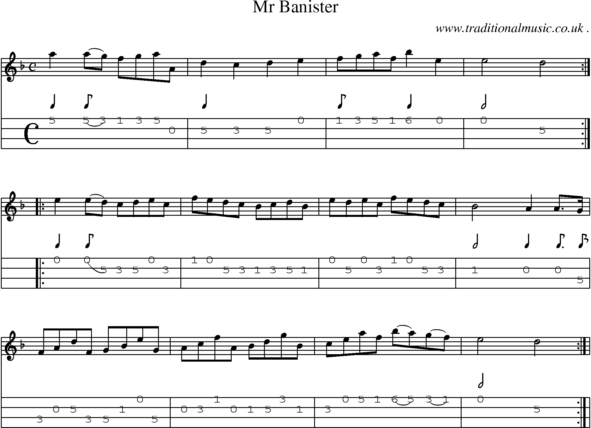 Sheet-Music and Mandolin Tabs for Mr Banister