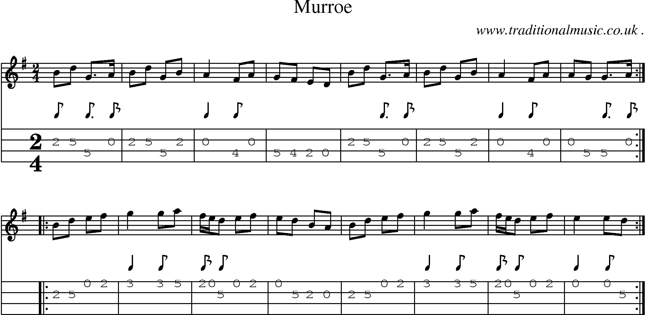 Sheet-Music and Mandolin Tabs for Murroe