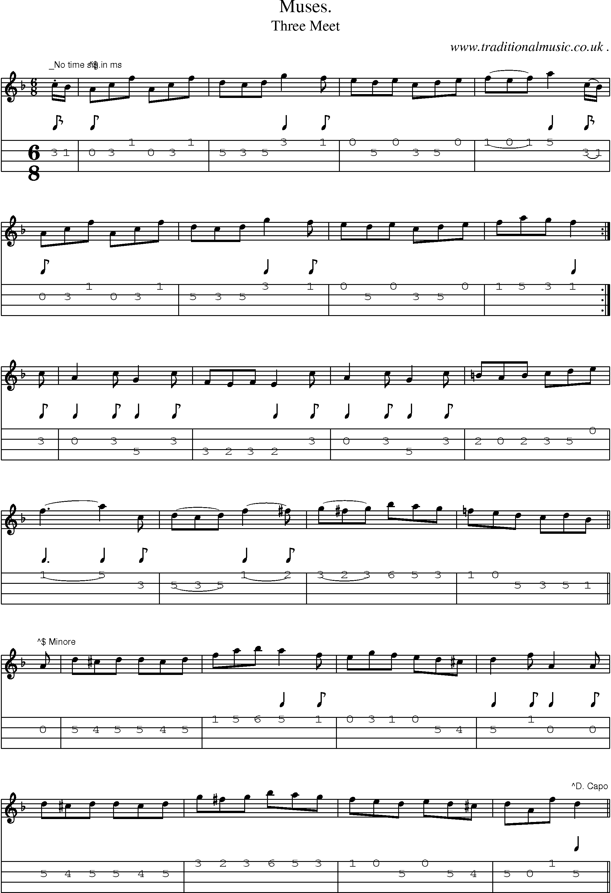 Sheet-Music and Mandolin Tabs for Muses