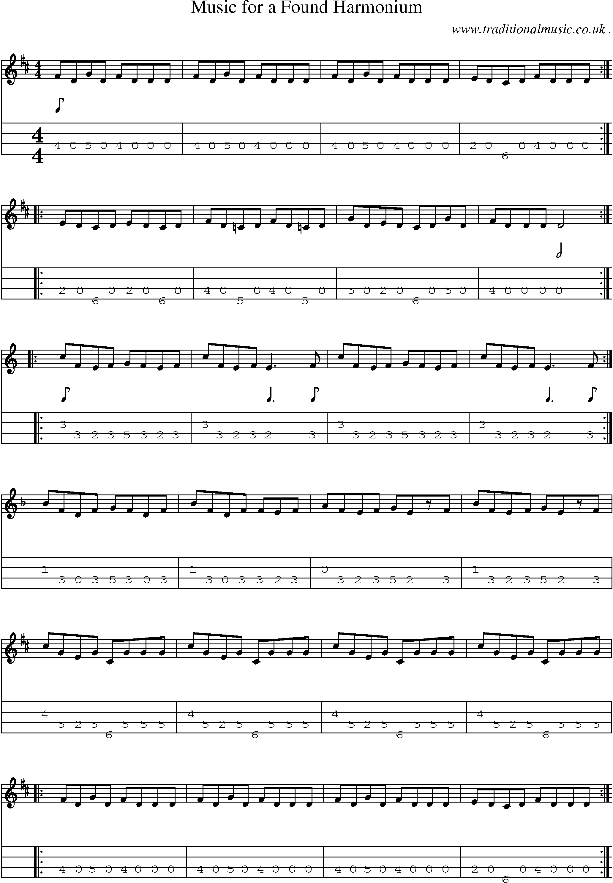 Sheet-Music and Mandolin Tabs for Music For A Found Harmonium