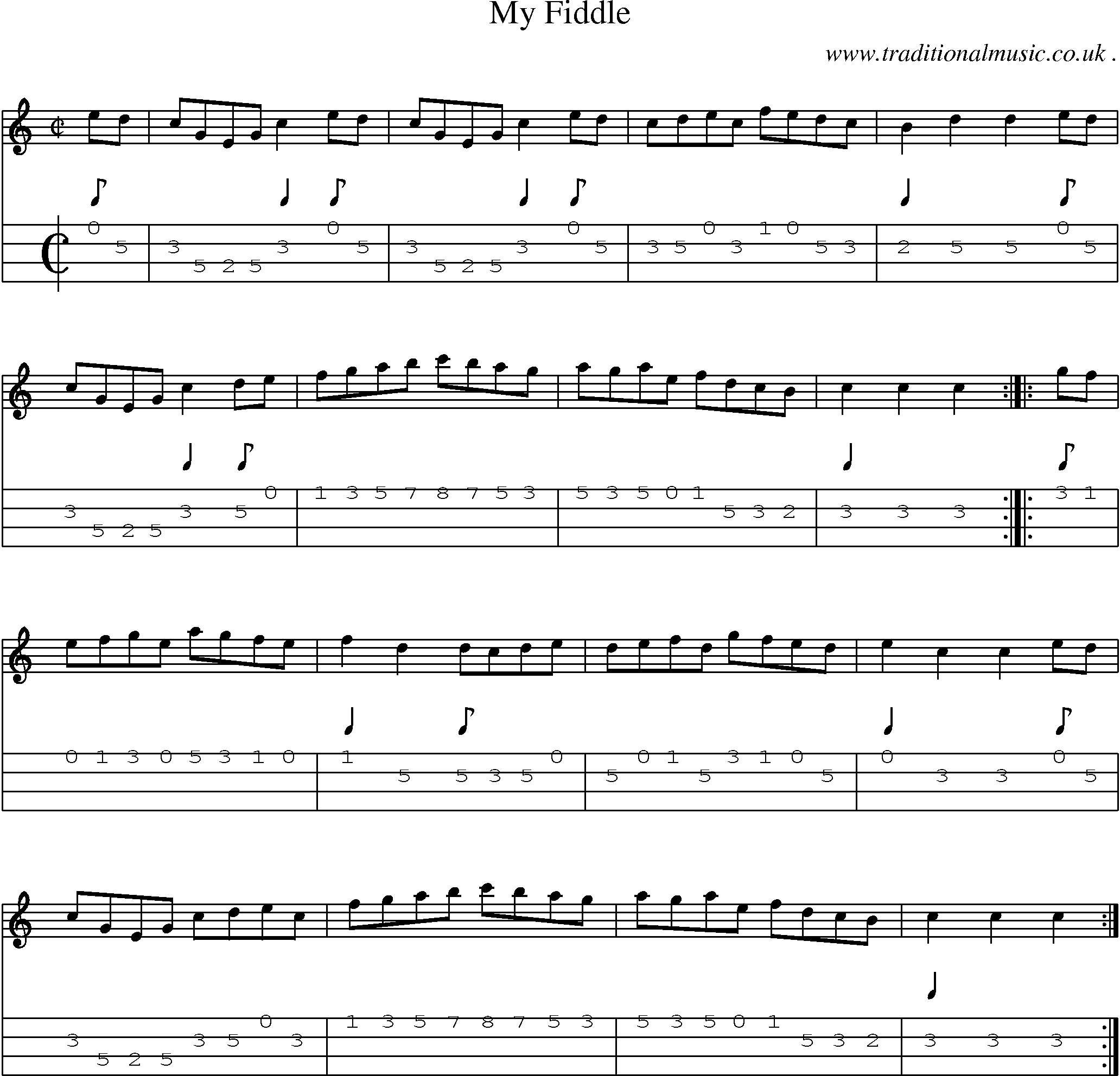 Sheet-Music and Mandolin Tabs for My Fiddle