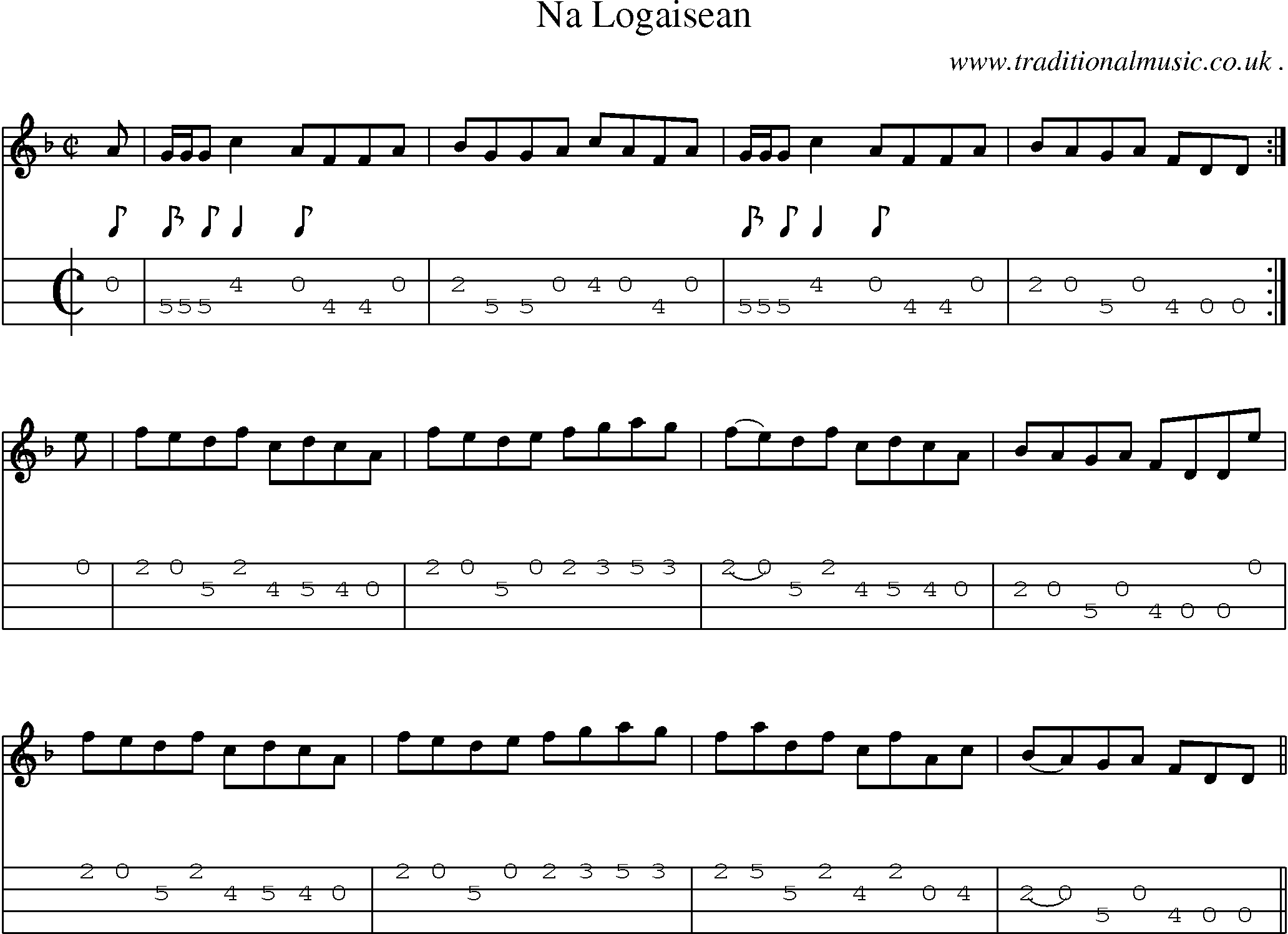Sheet-Music and Mandolin Tabs for Na Logaisean