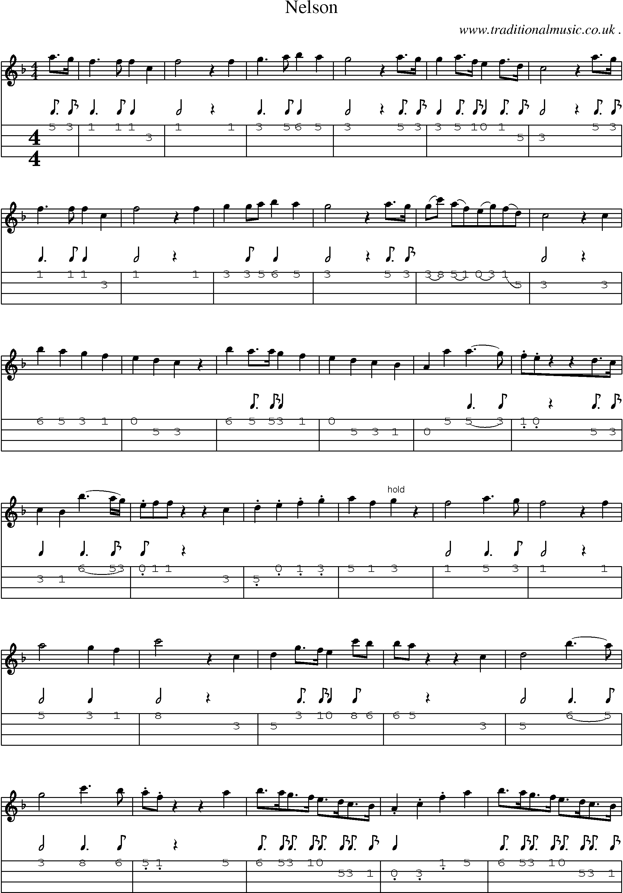 Sheet-Music and Mandolin Tabs for Nelson