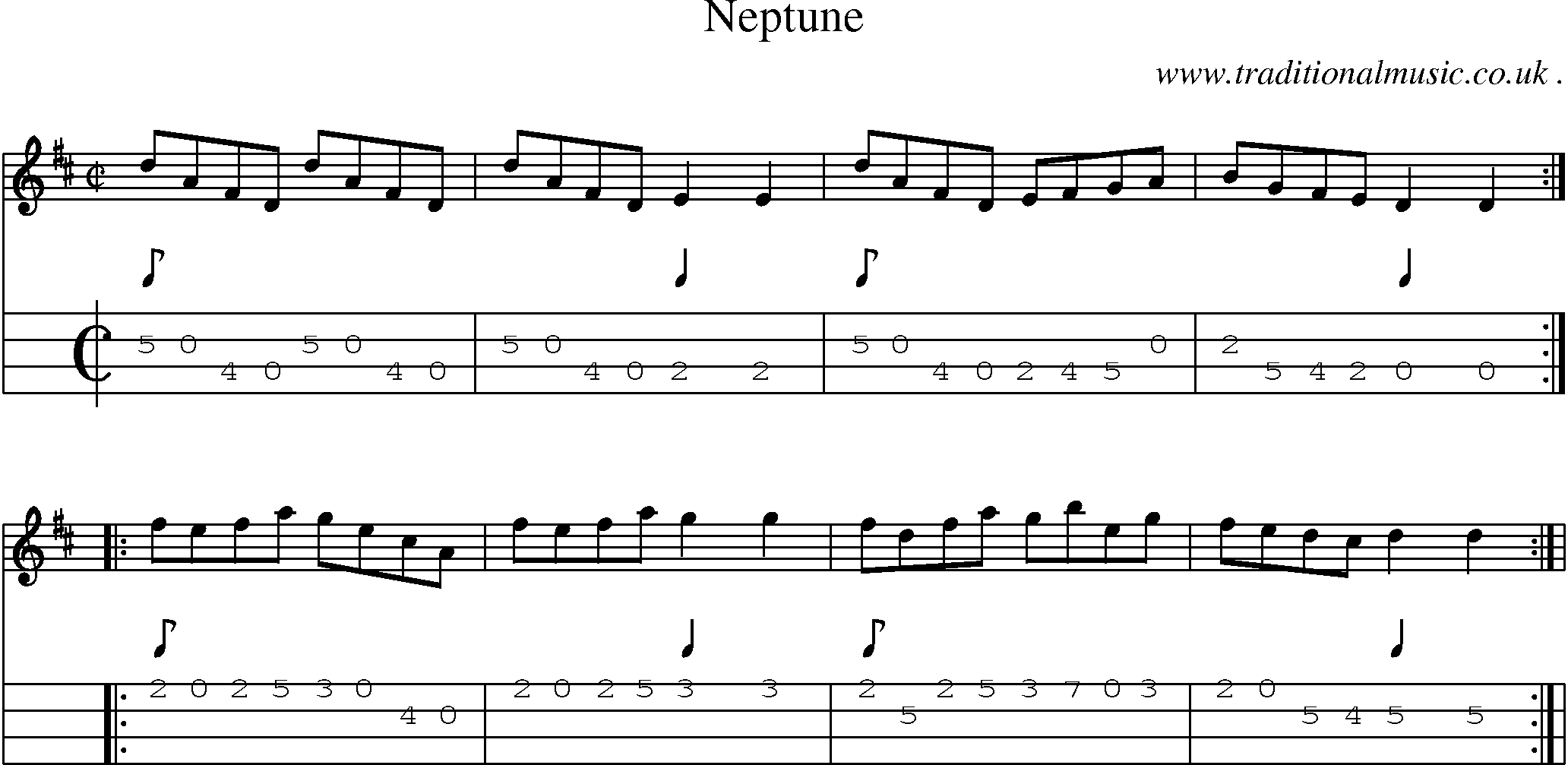 Sheet-Music and Mandolin Tabs for Neptune