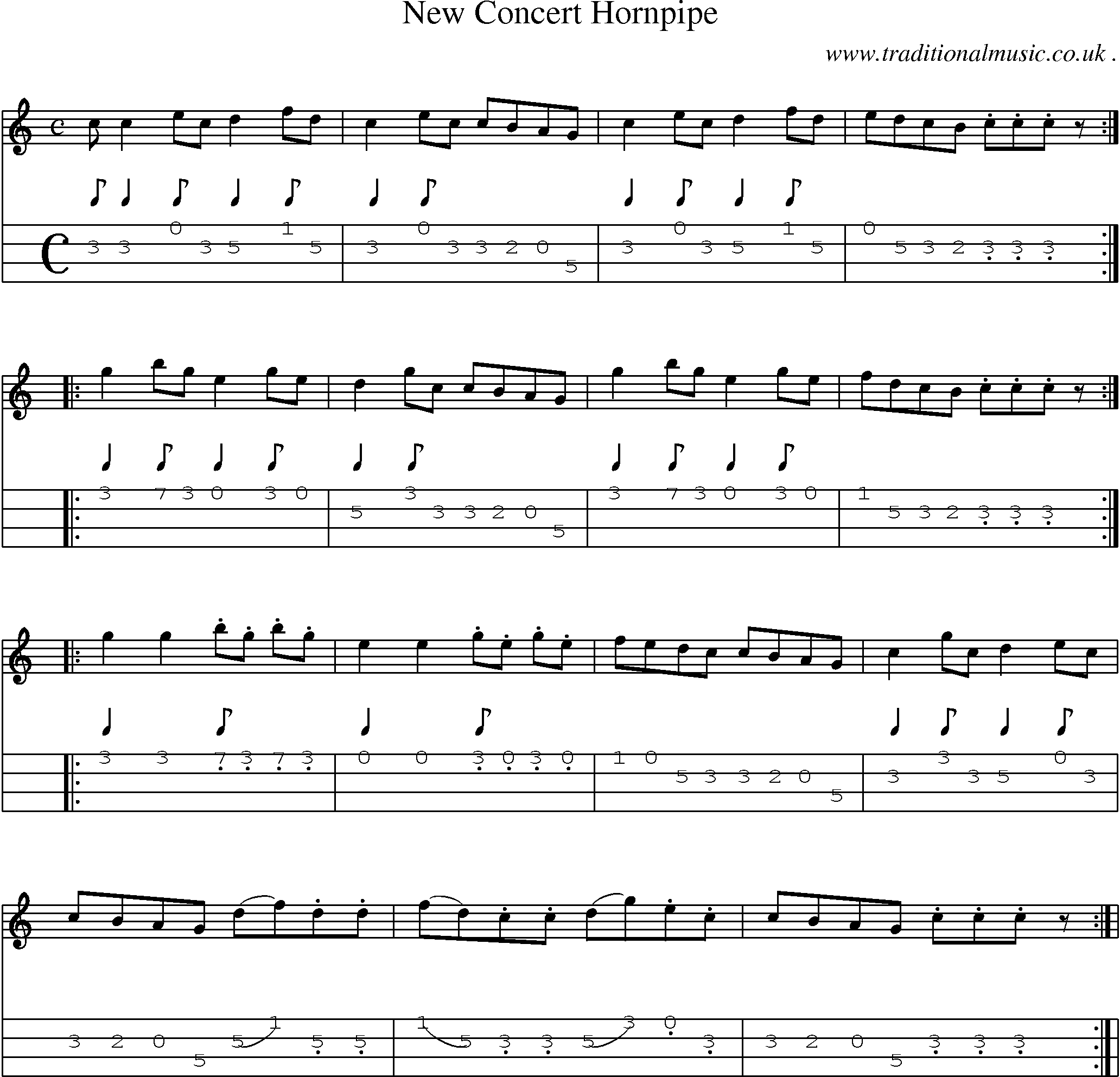Sheet-Music and Mandolin Tabs for New Concert Hornpipe