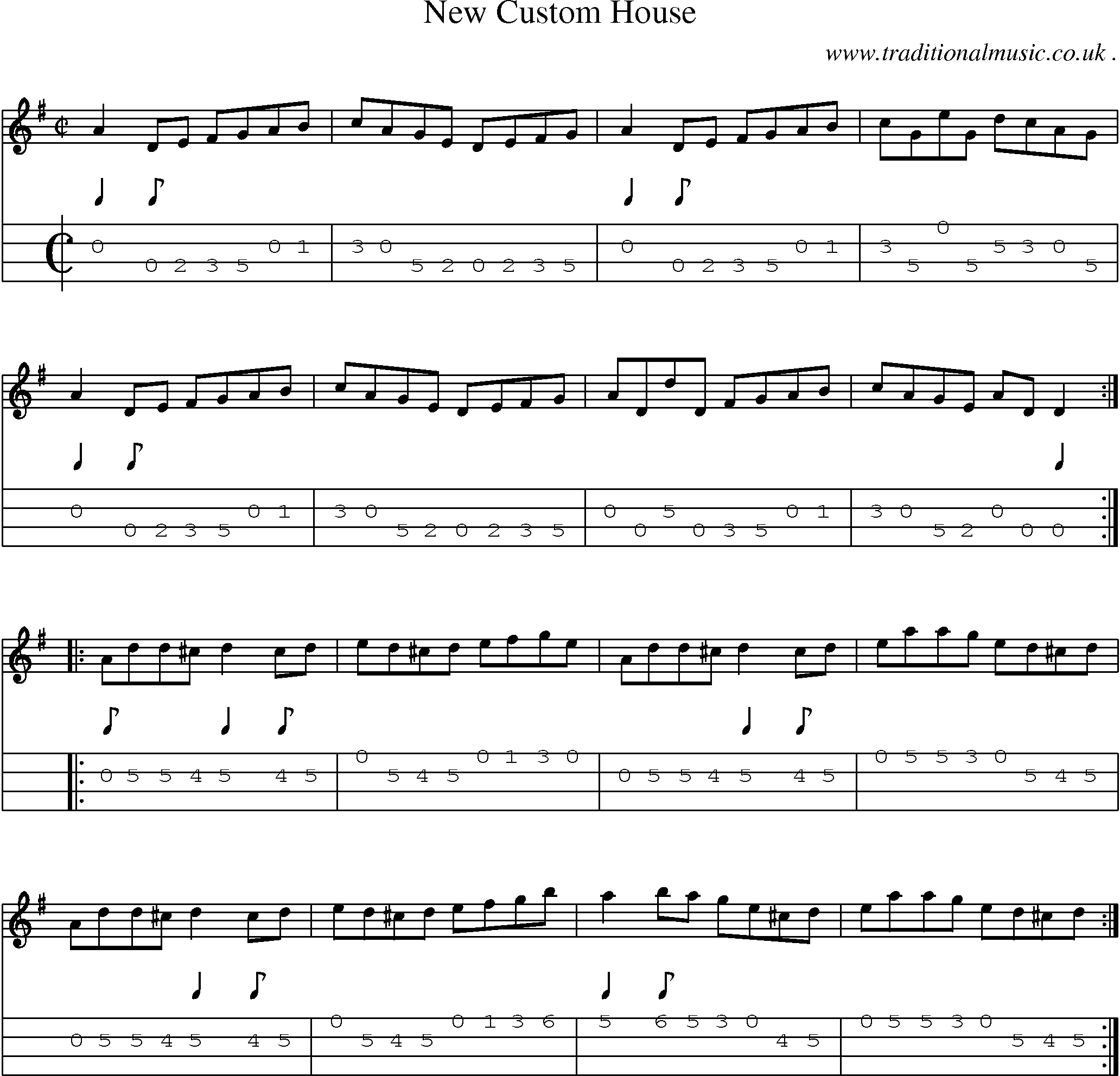 Sheet-Music and Mandolin Tabs for New Custom House