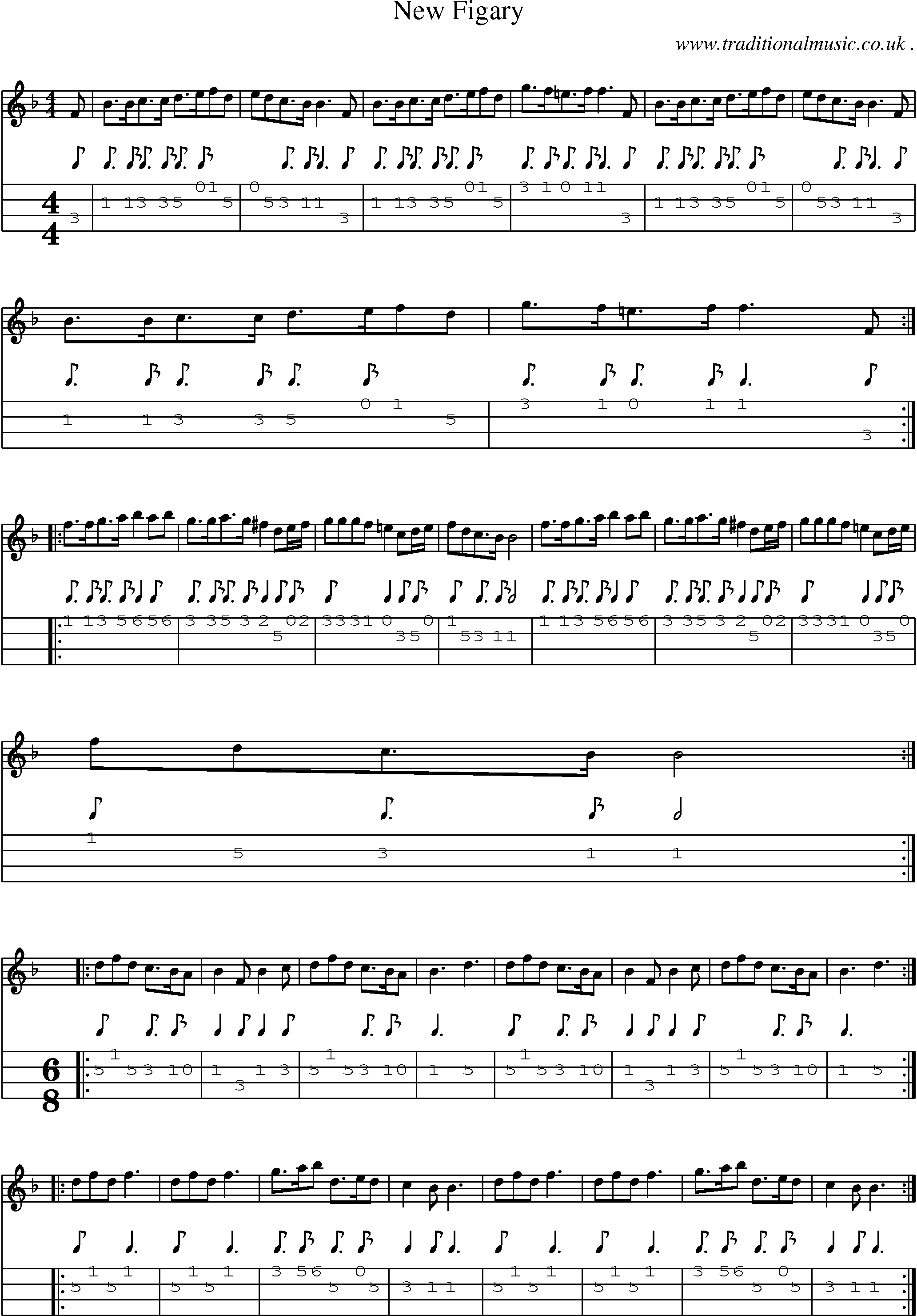 Sheet-Music and Mandolin Tabs for New Figary