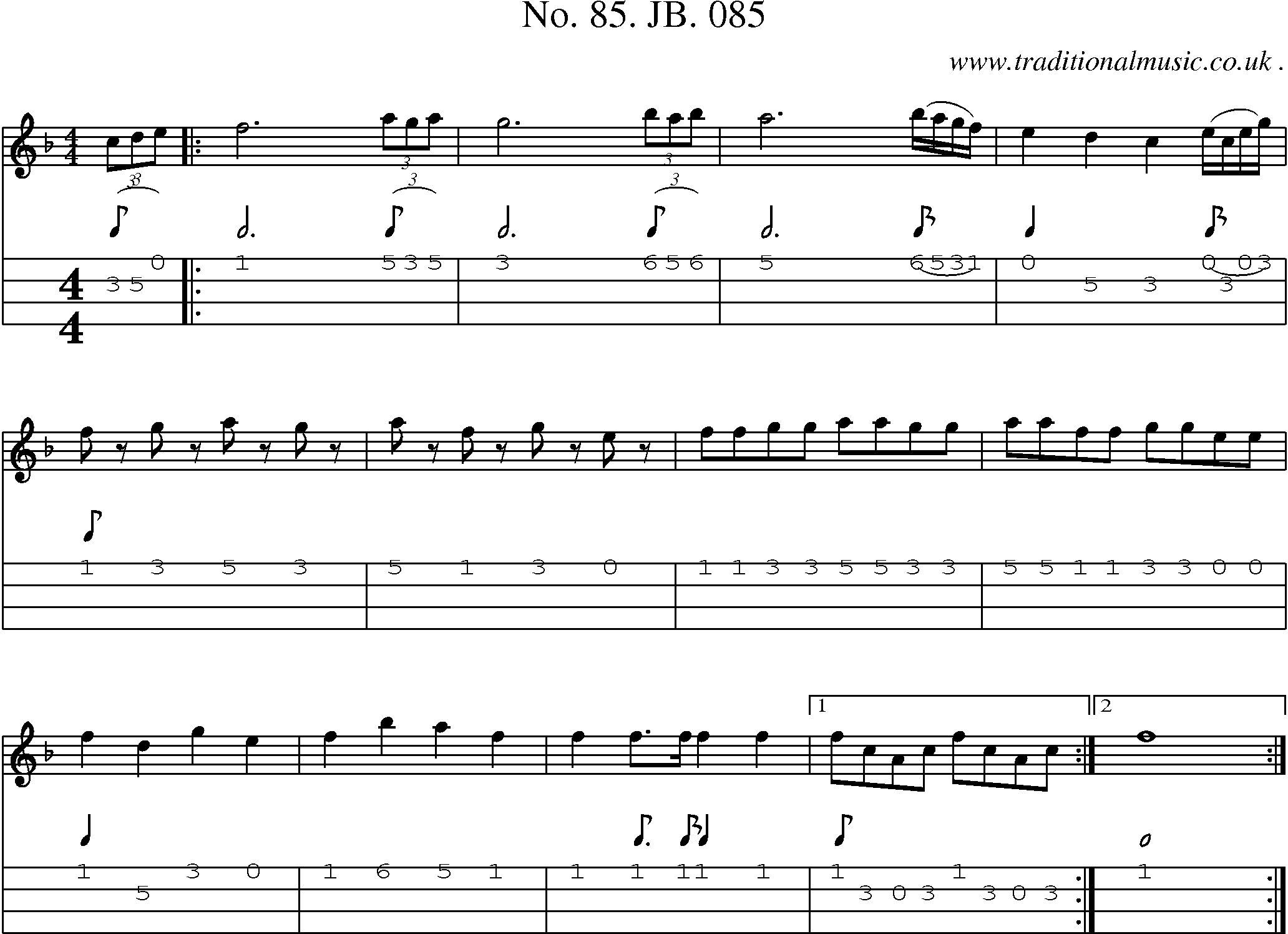 Sheet-Music and Mandolin Tabs for No 85 Jb 085