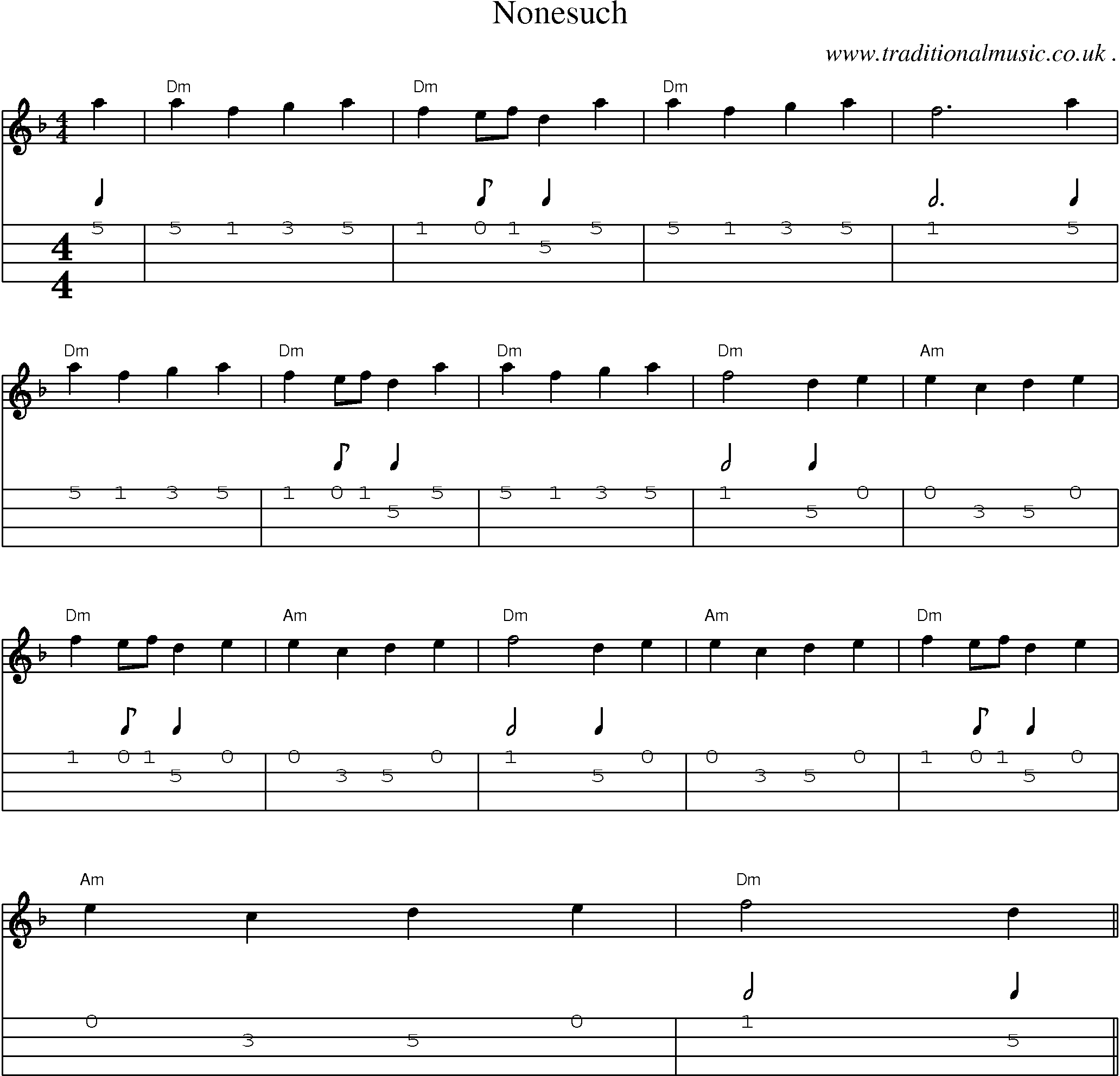 Sheet-Music and Mandolin Tabs for Nonesuch