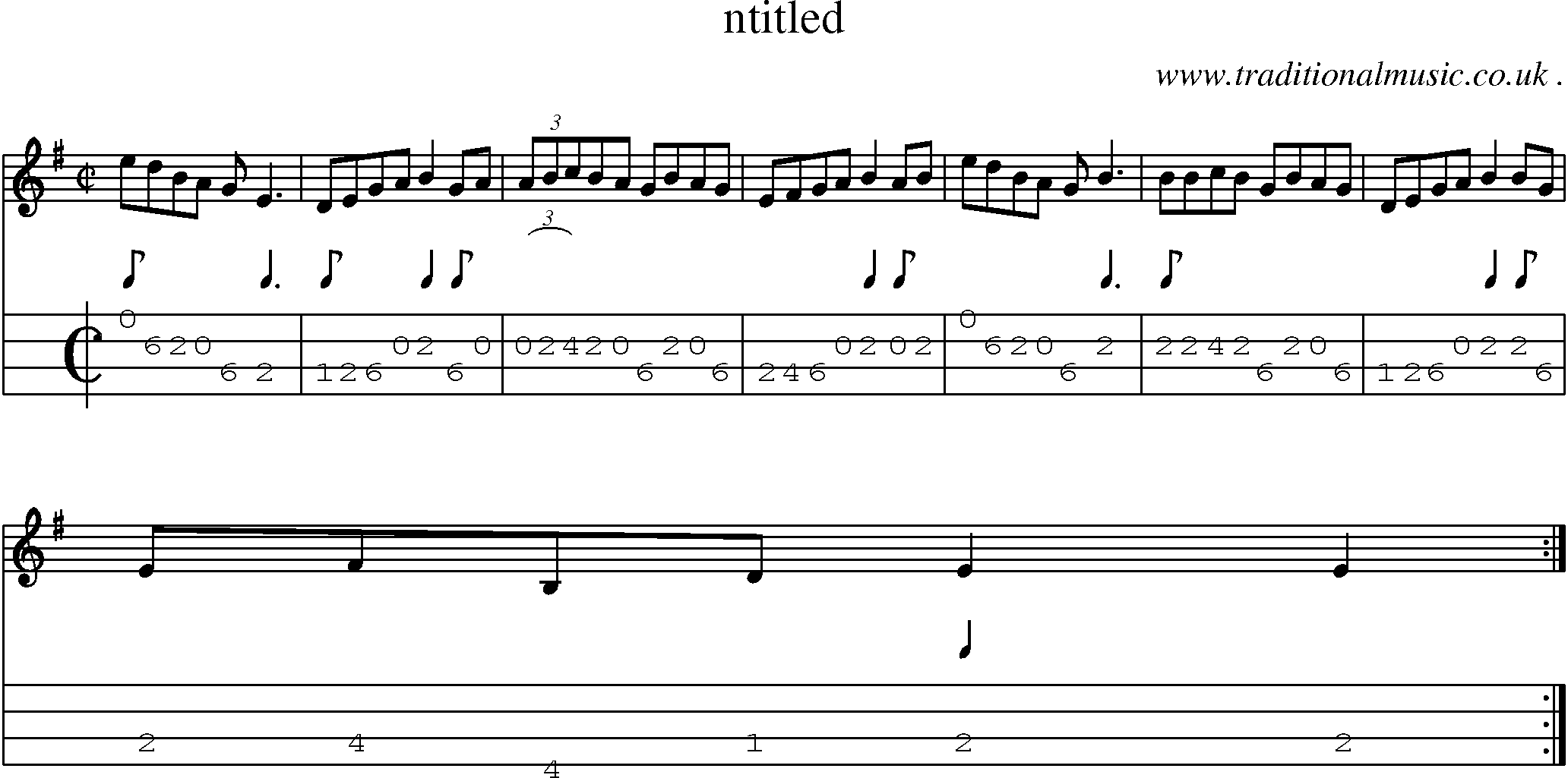 Sheet-Music and Mandolin Tabs for Ntitled
