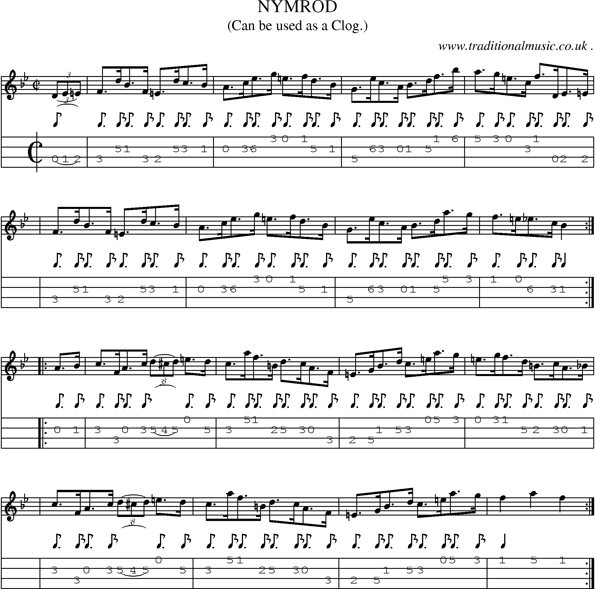 Sheet-Music and Mandolin Tabs for Nymrod