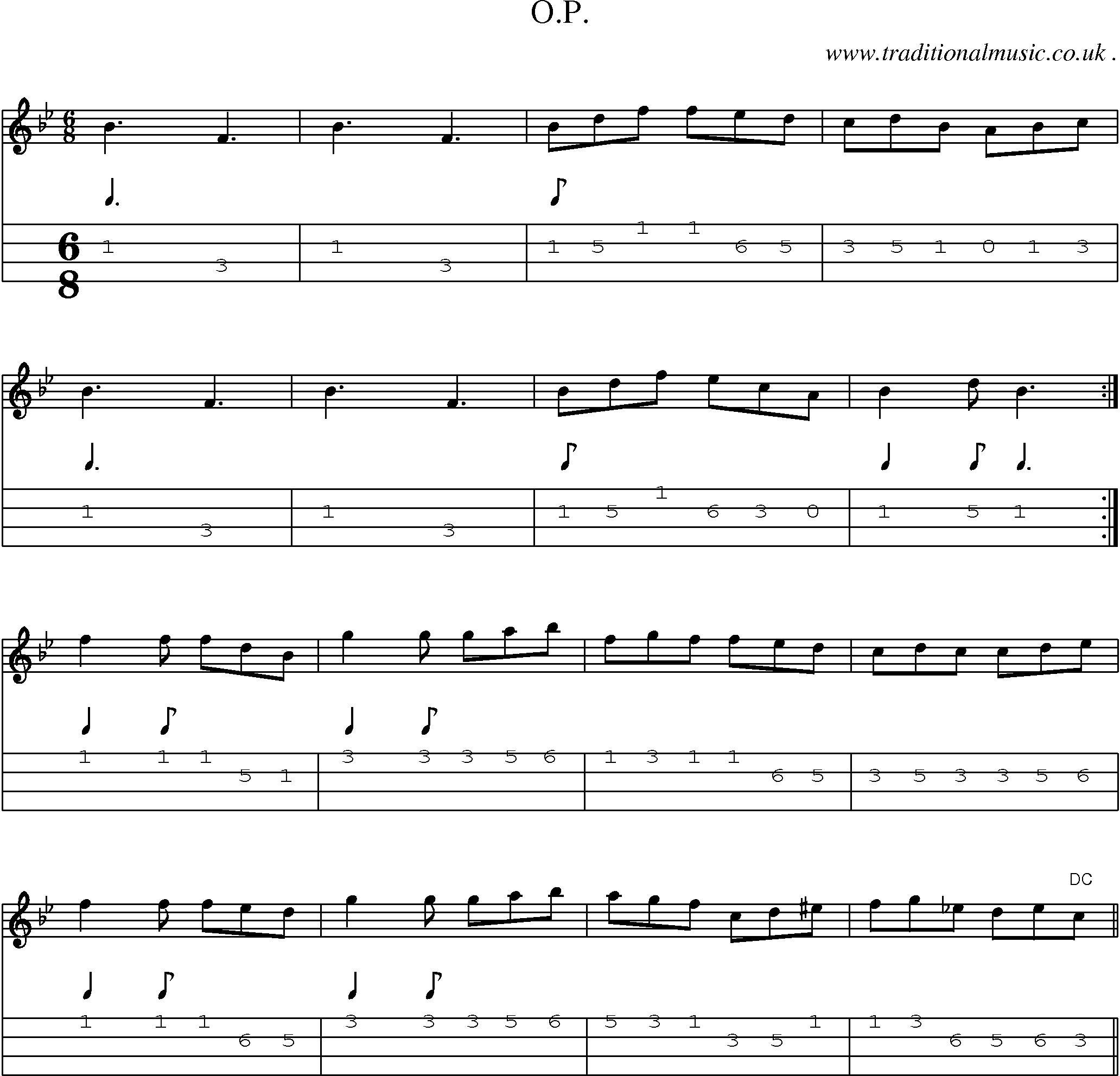 Sheet-Music and Mandolin Tabs for Op
