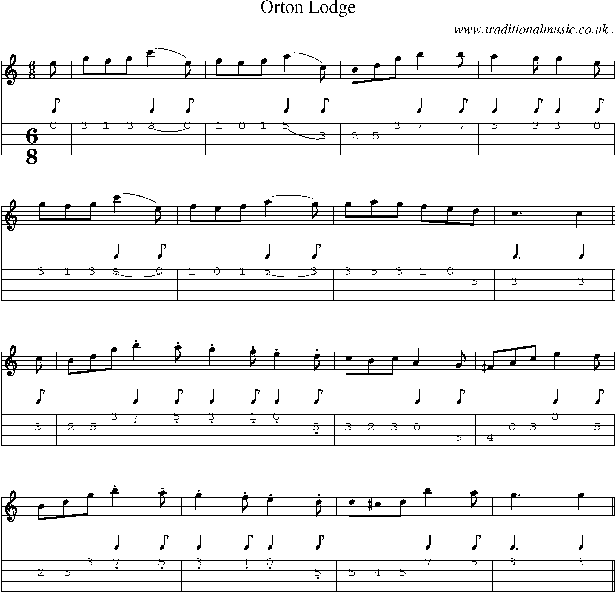Sheet-Music and Mandolin Tabs for Orton Lodge