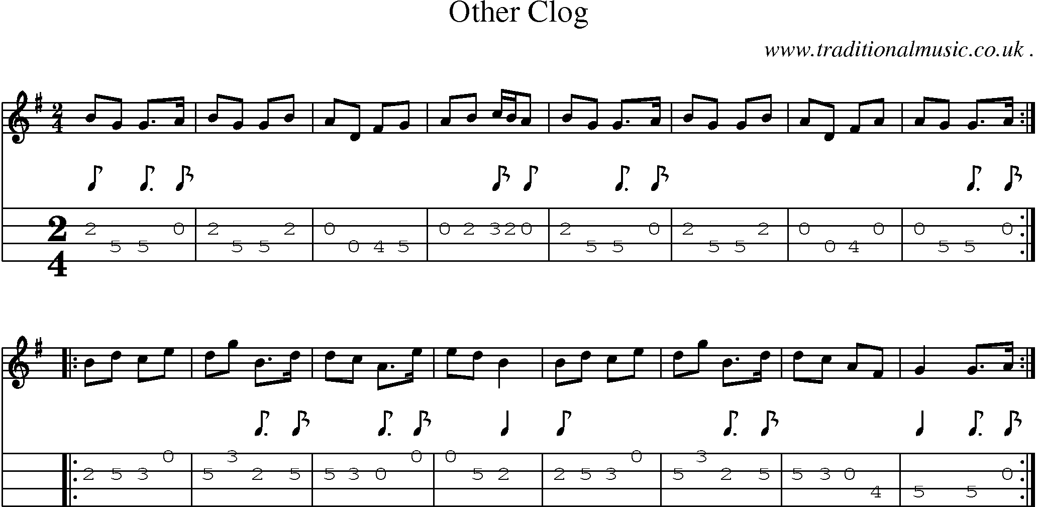 Sheet-Music and Mandolin Tabs for Other Clog