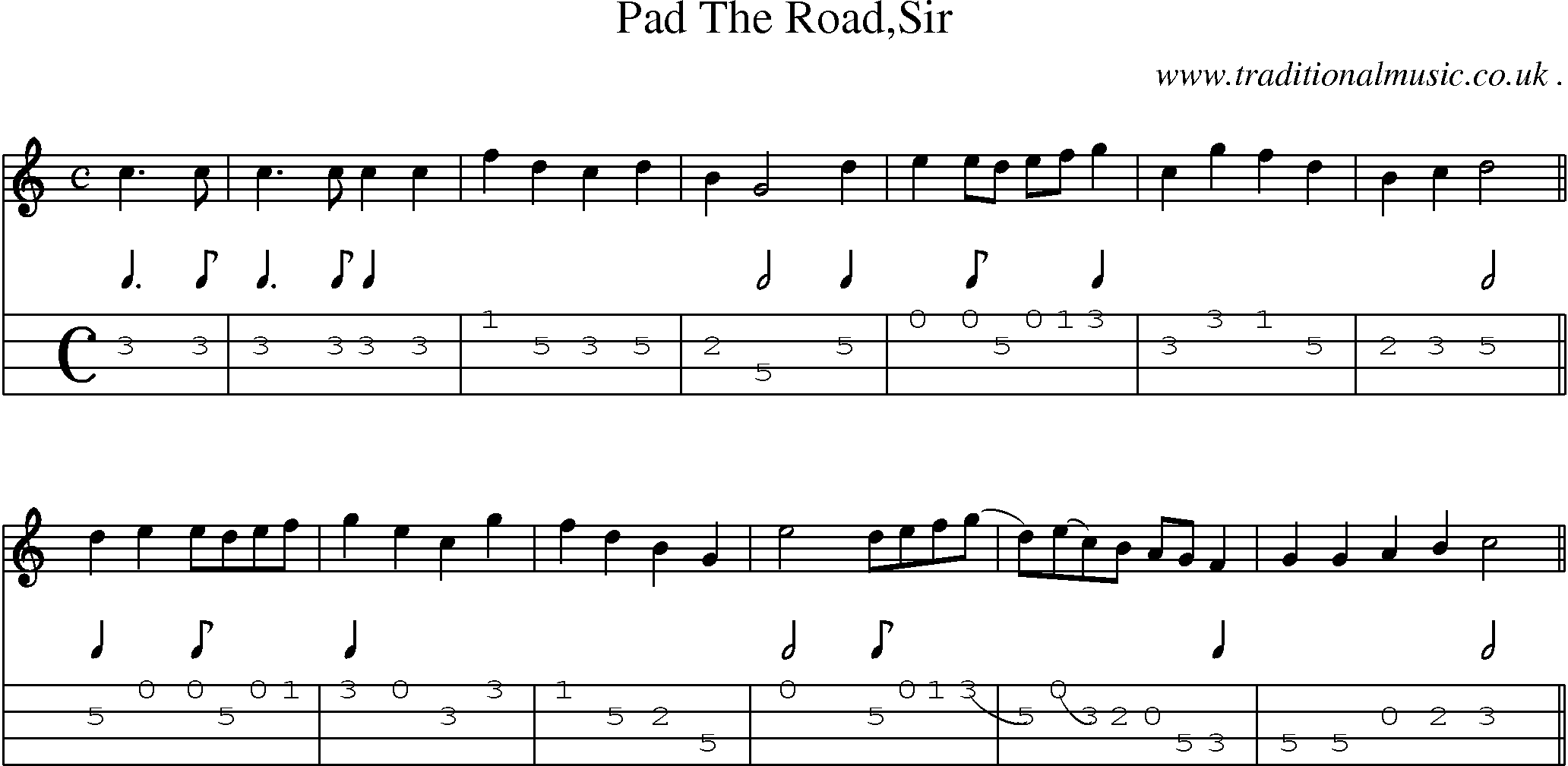 Sheet-Music and Mandolin Tabs for Pad The Roadsir