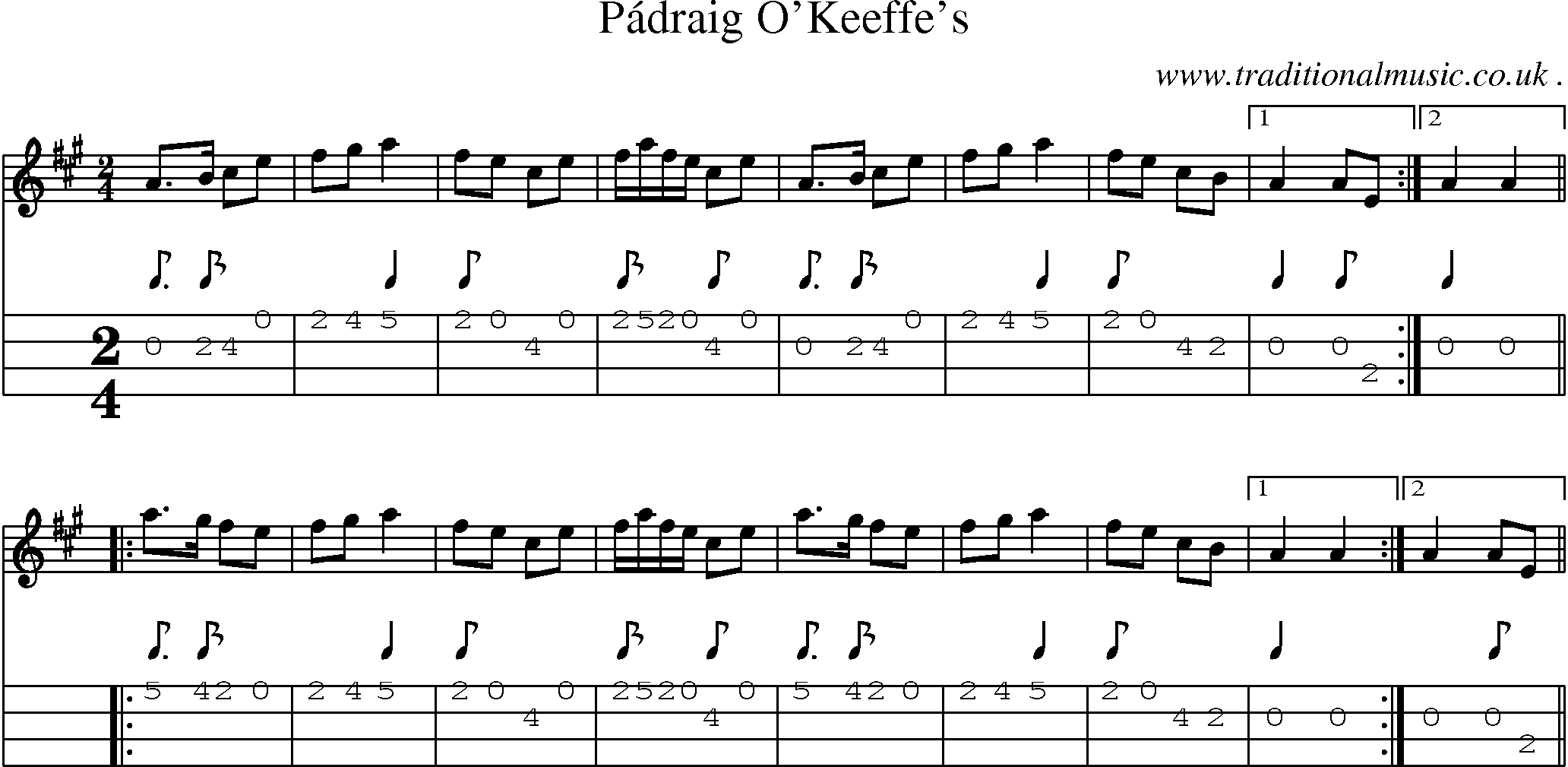 Sheet-Music and Mandolin Tabs for Padraig Okeeffe