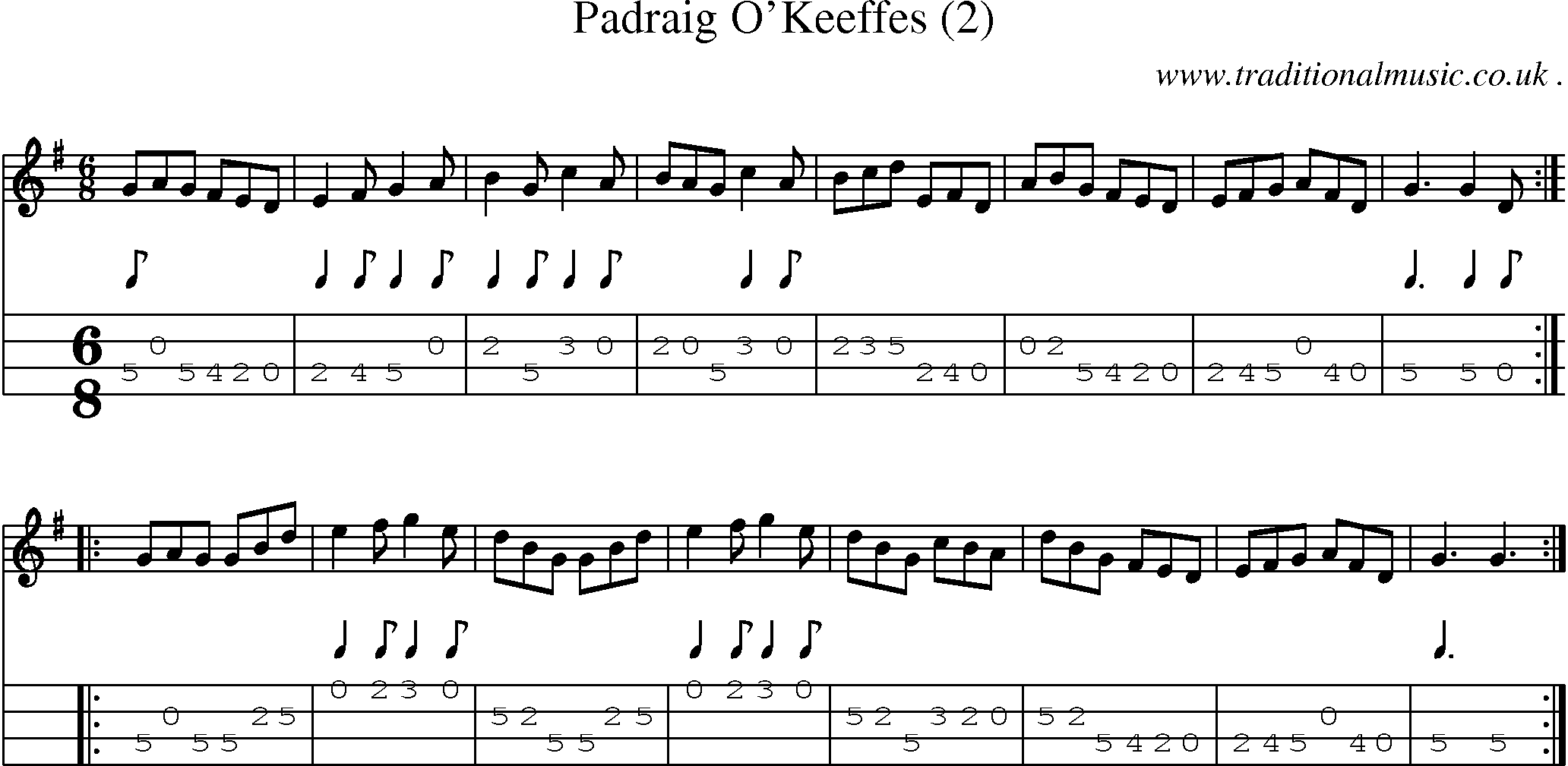 Sheet-Music and Mandolin Tabs for Padraig Okeeffes (2)