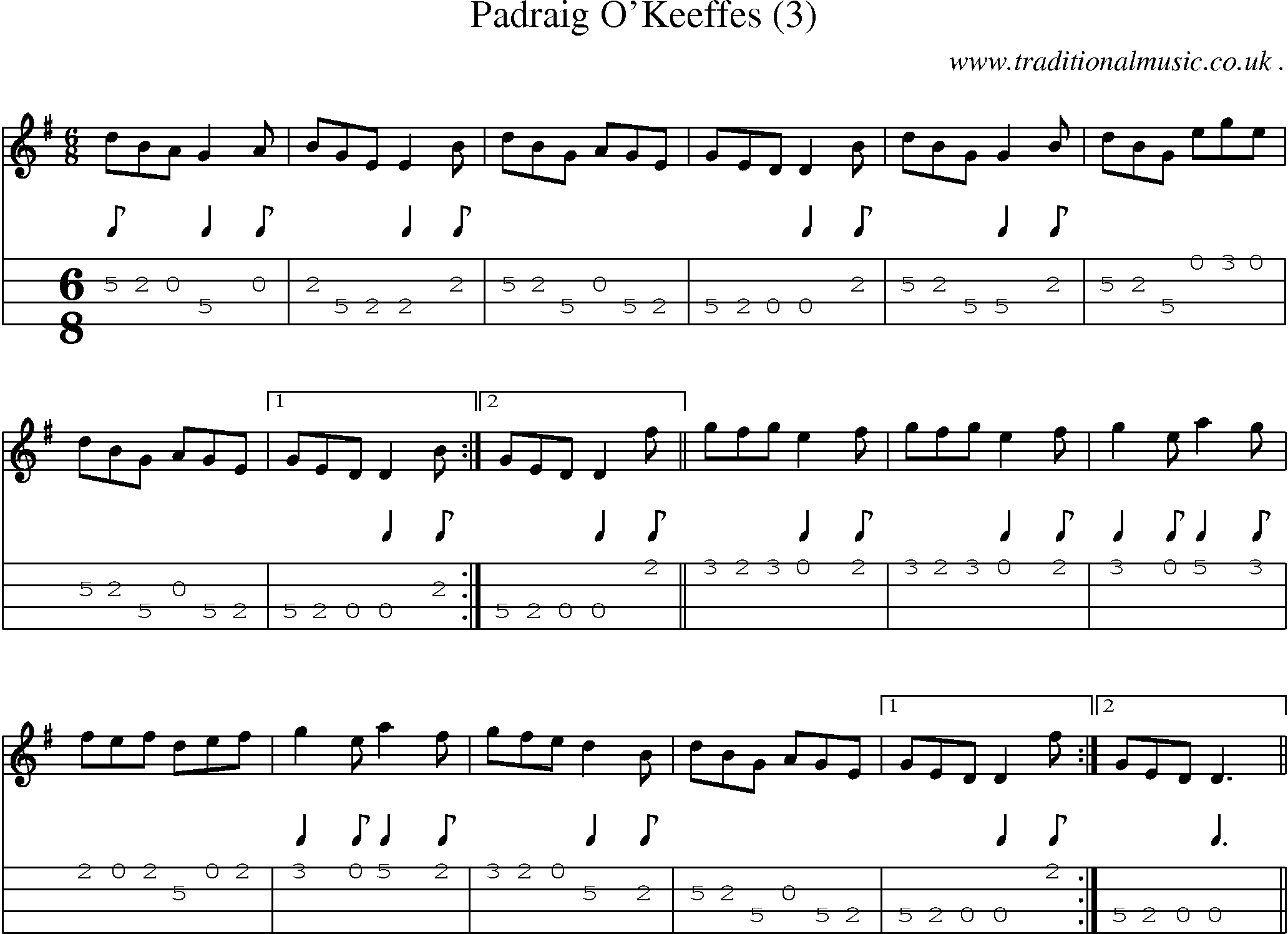 Sheet-Music and Mandolin Tabs for Padraig Okeeffes (3)
