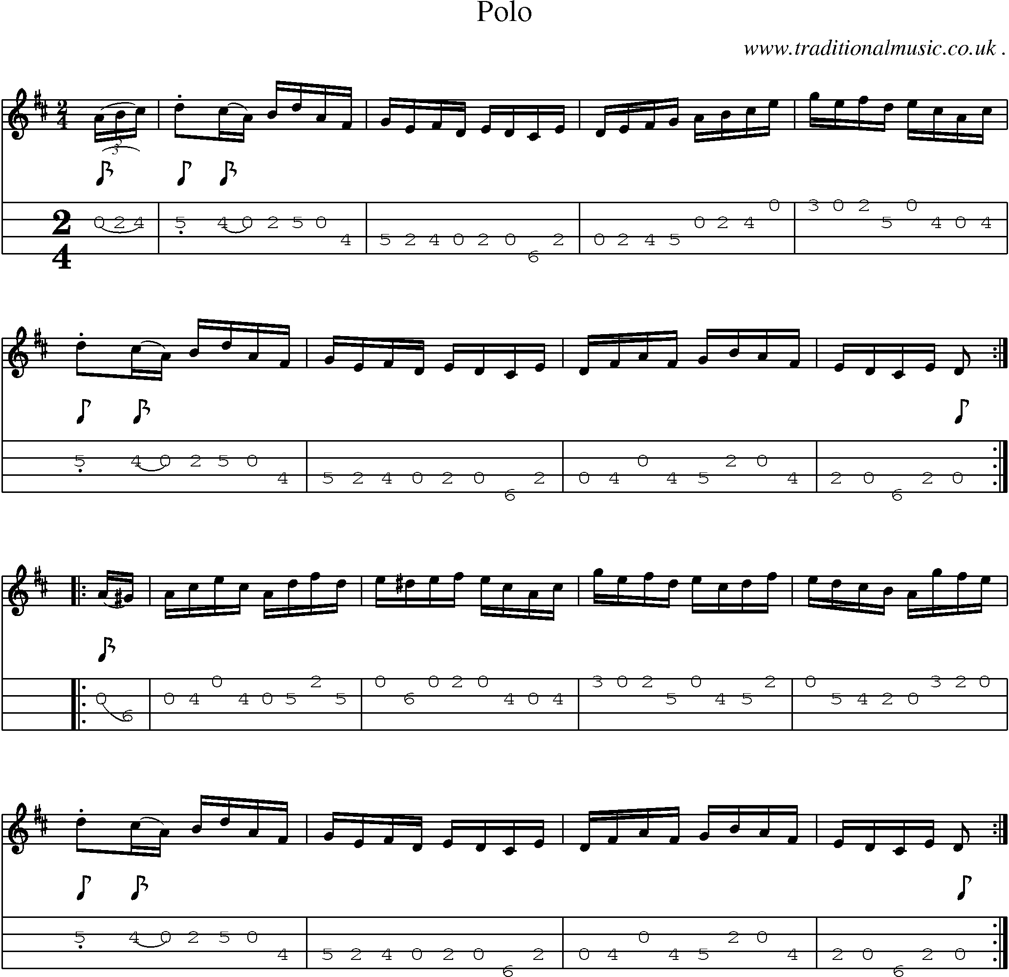 Sheet-Music and Mandolin Tabs for Polo