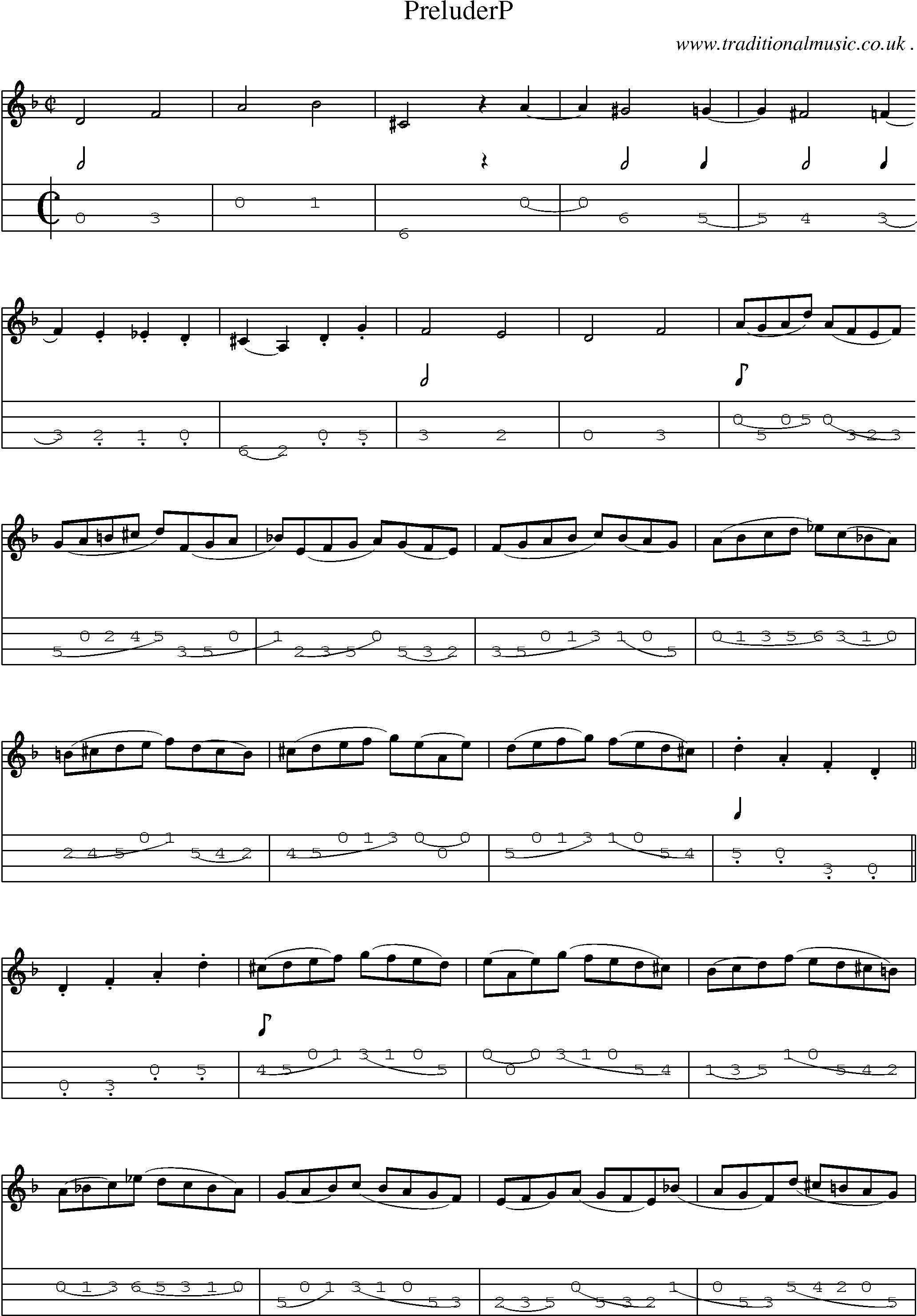 Sheet-Music and Mandolin Tabs for Preluderp