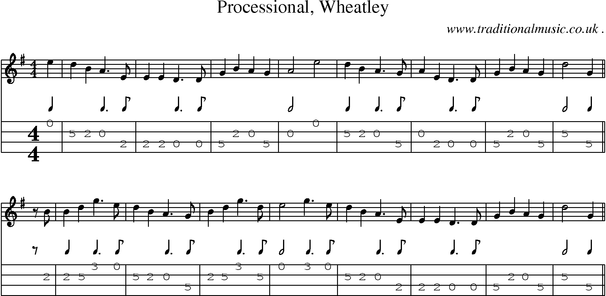 Sheet-Music and Mandolin Tabs for Processional Wheatley