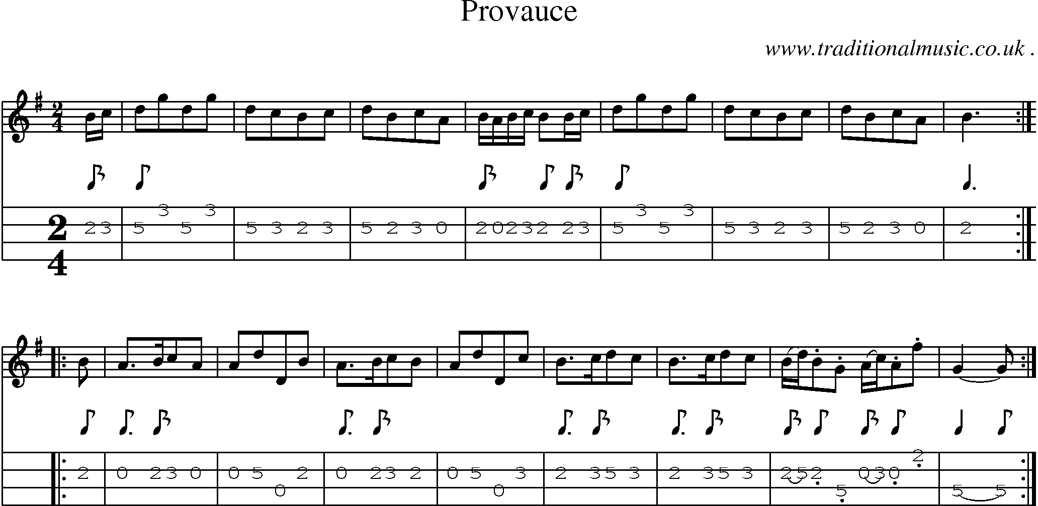 Sheet-Music and Mandolin Tabs for Provauce